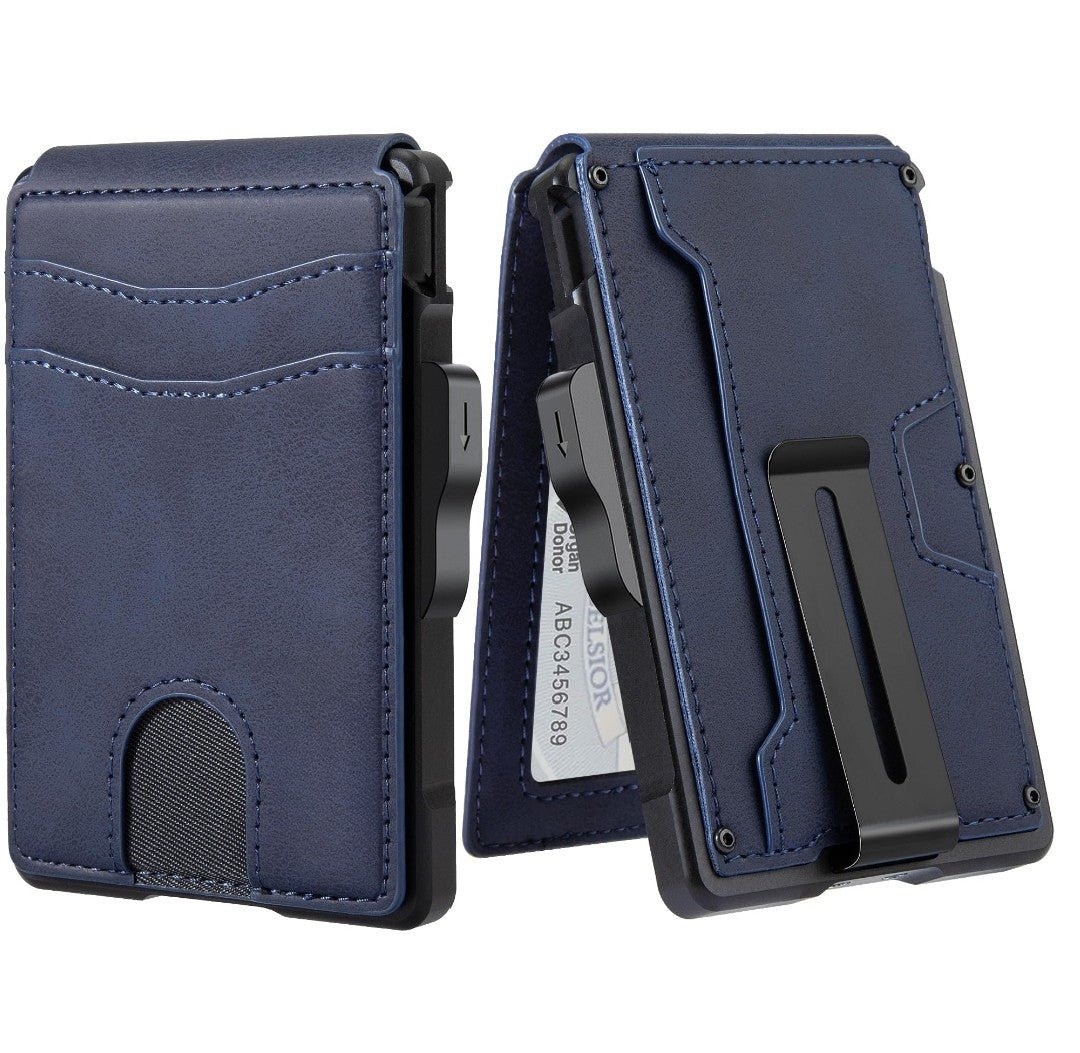 Slim Leather Wallet for Men RFID Bifold with Money Clip Holder