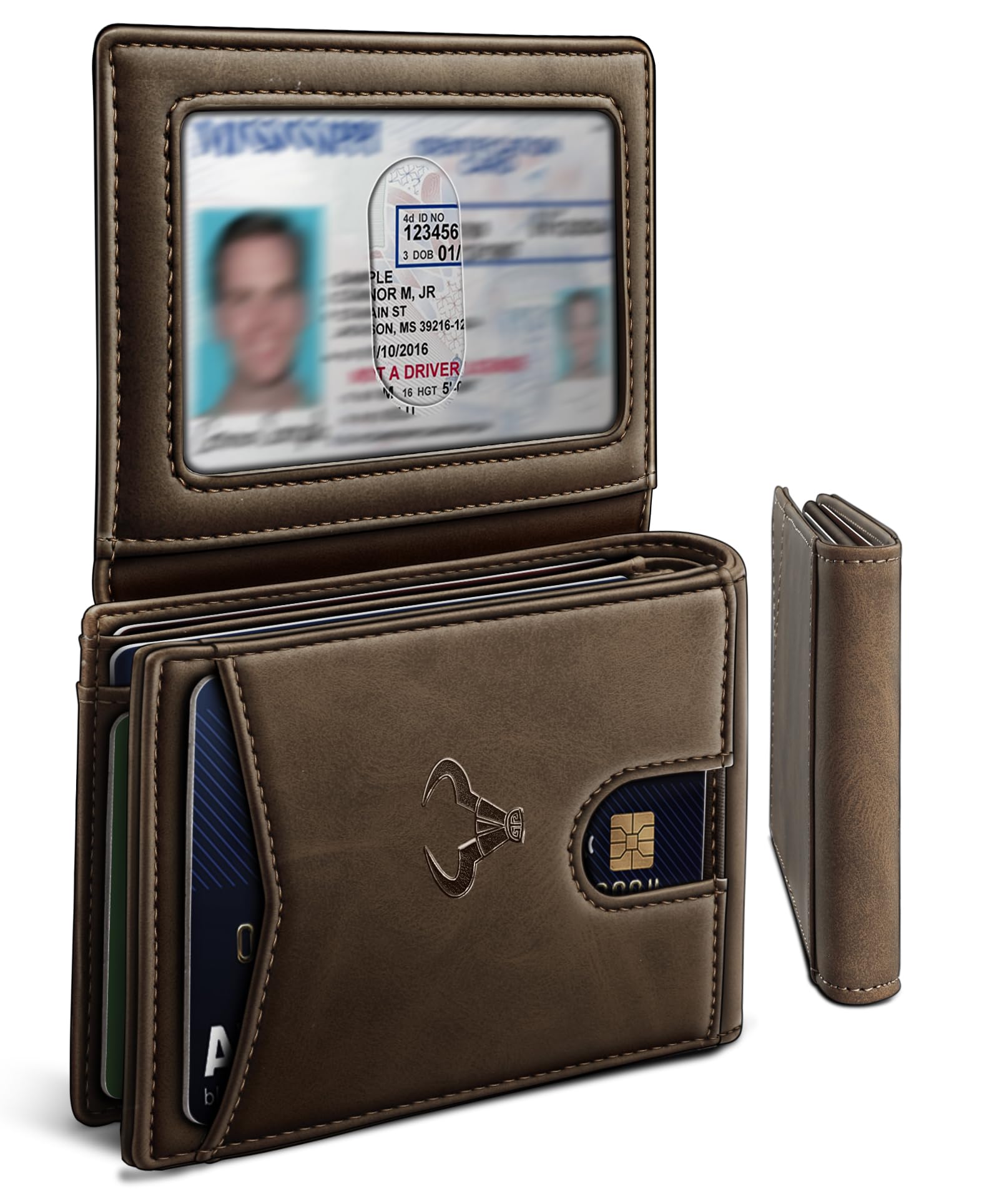 Slim Leather Wallet for Men RFID Blocking | Minimalist Front Pocket Card Holder Gift with 11 Slots - Abbycart