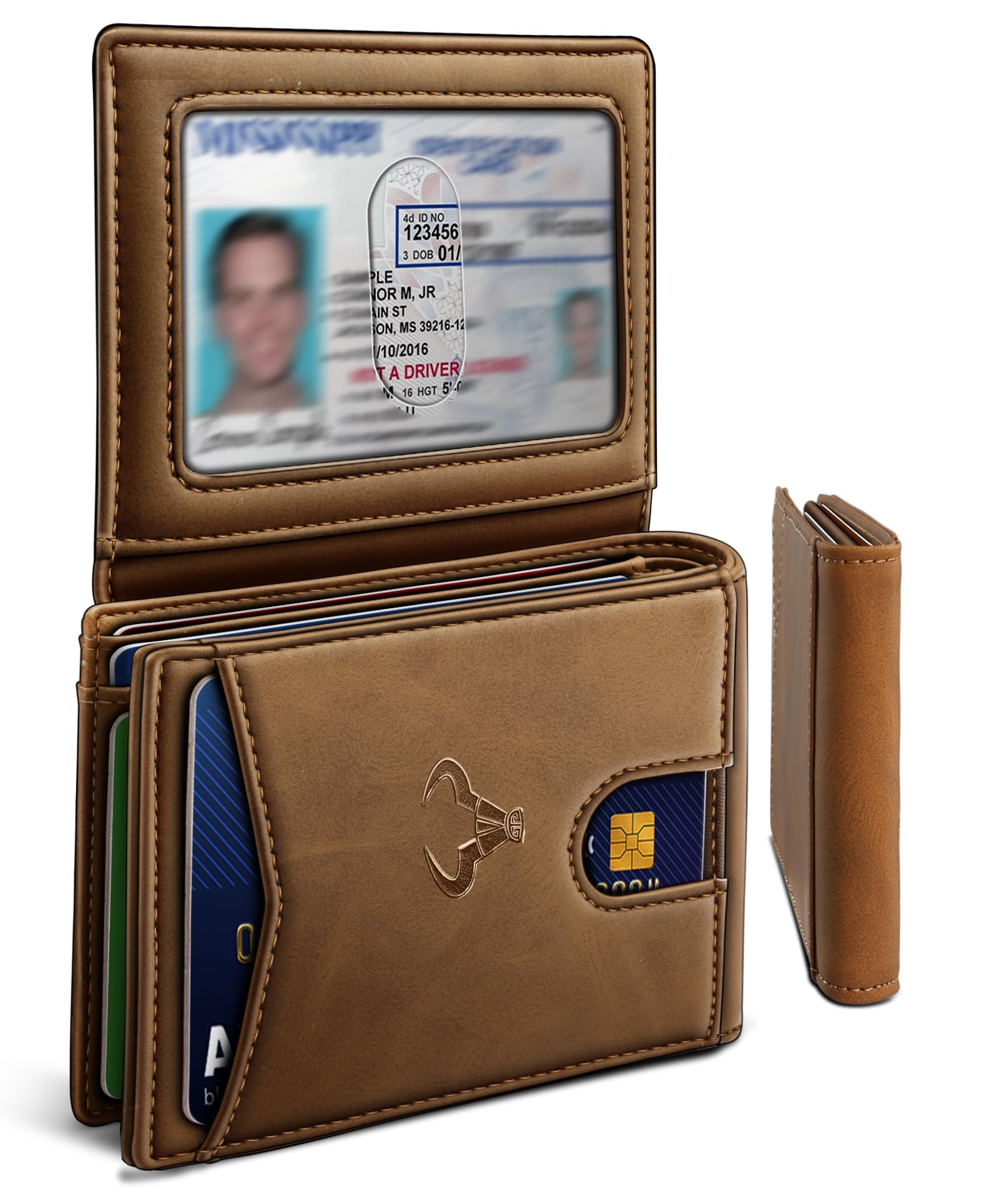 Slim Leather Wallet for Men RFID Blocking | Minimalist Front Pocket Card Holder Gift with 11 Slots - Abbycart