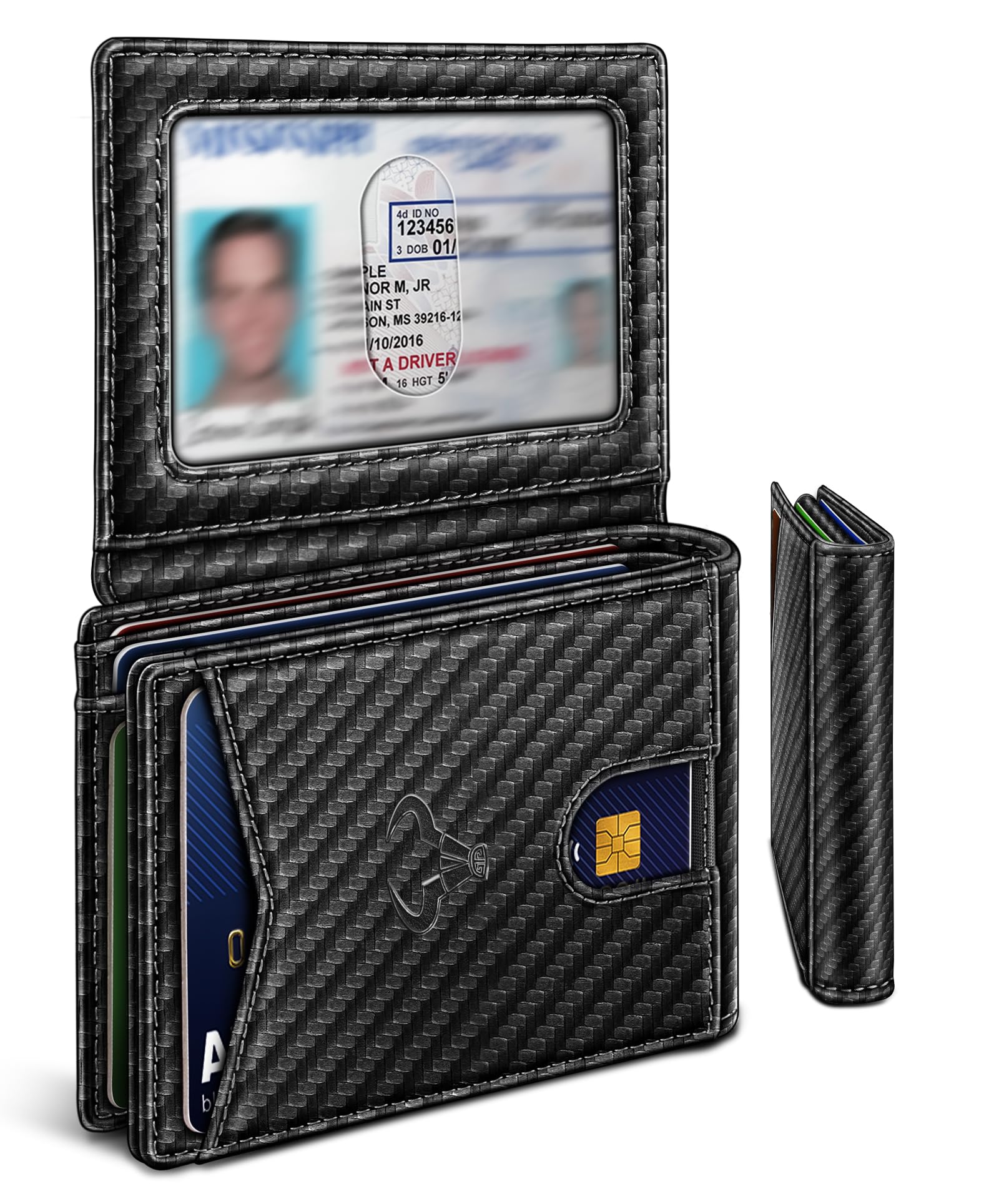 Slim Leather Wallet for Men RFID Blocking | Minimalist Front Pocket Card Holder Gift with 11 Slots - Abbycart