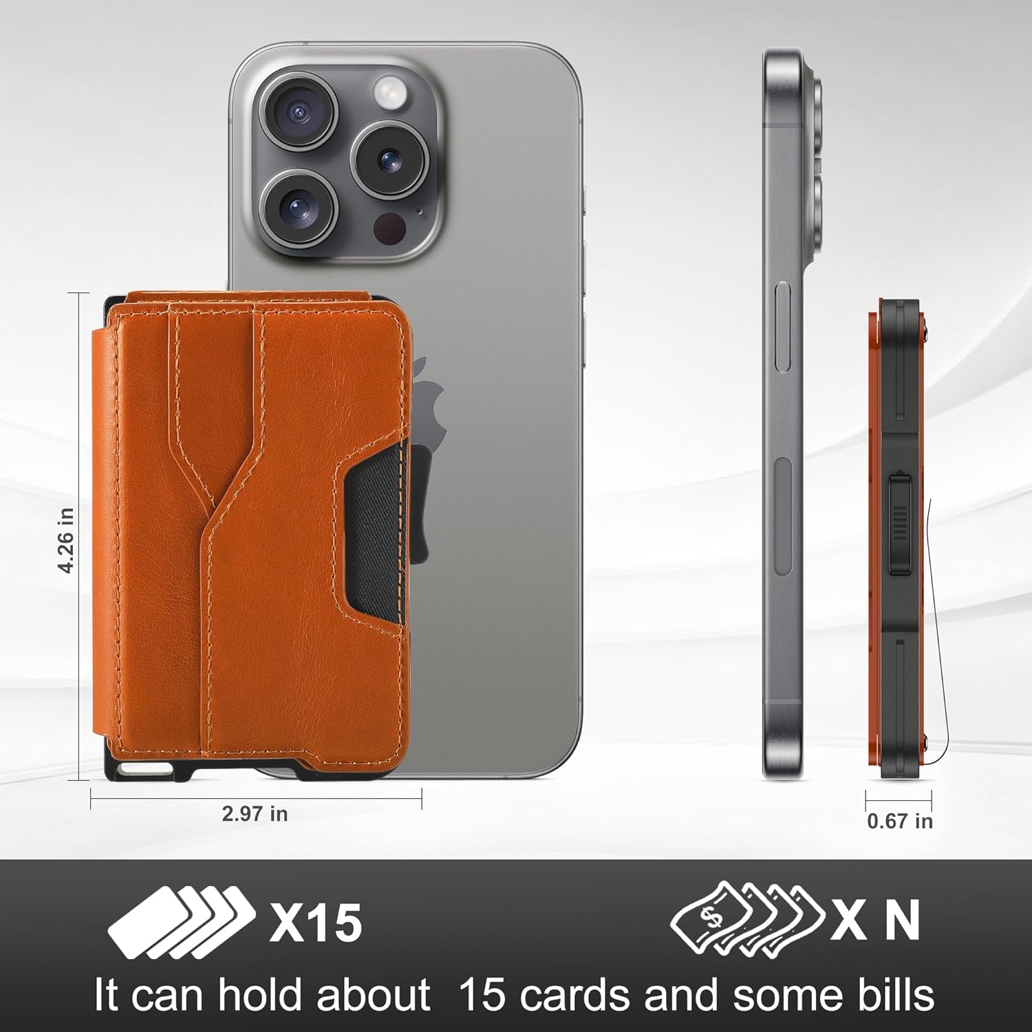 Slim Leather Wallet for Men with Pop - Up Card Holder & RFID - Abbycart