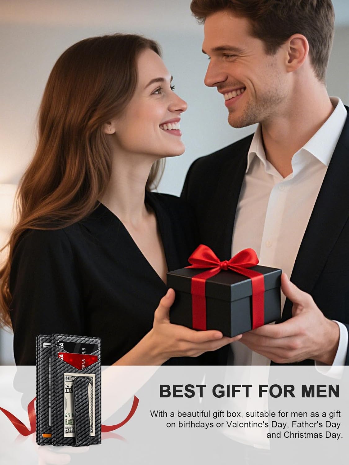 Slim Leather Wallet – RFID Blocking with Money Clip & ID Window - Abbycart