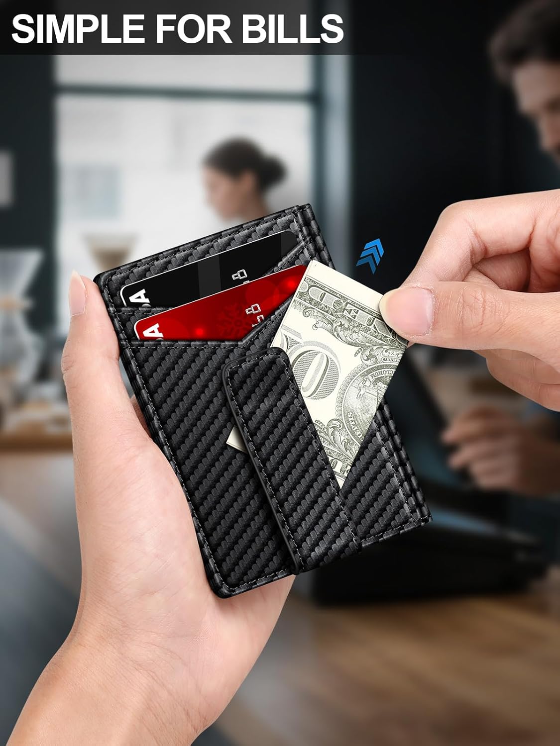 Slim Leather Wallet – RFID Blocking with Money Clip & ID Window - Abbycart