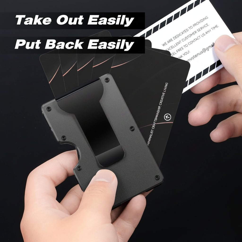 Lenvoten Upgraded Hinged Minimalist Wallet for Men | Slim Metal RFID Blocking Wallet | Credit Card Holder & Money Clip Holds 20 Cards | Premium Scratch-Resistant Finish | Ideal Gift for Men