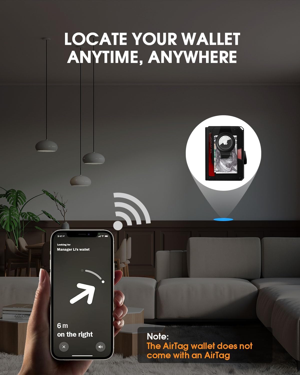 Slim RFID AirTag Wallet for Men – Leather Pop Up Card Holder Clip - Abbycart