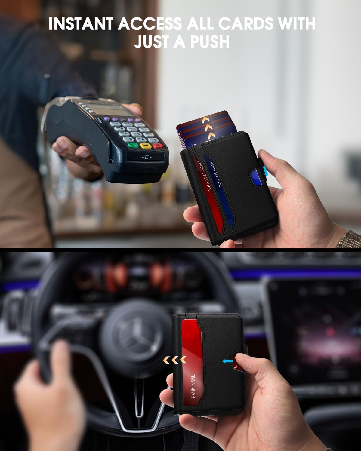 Slim RFID AirTag Wallet for Men – Leather Pop Up Card Holder Clip - Abbycart