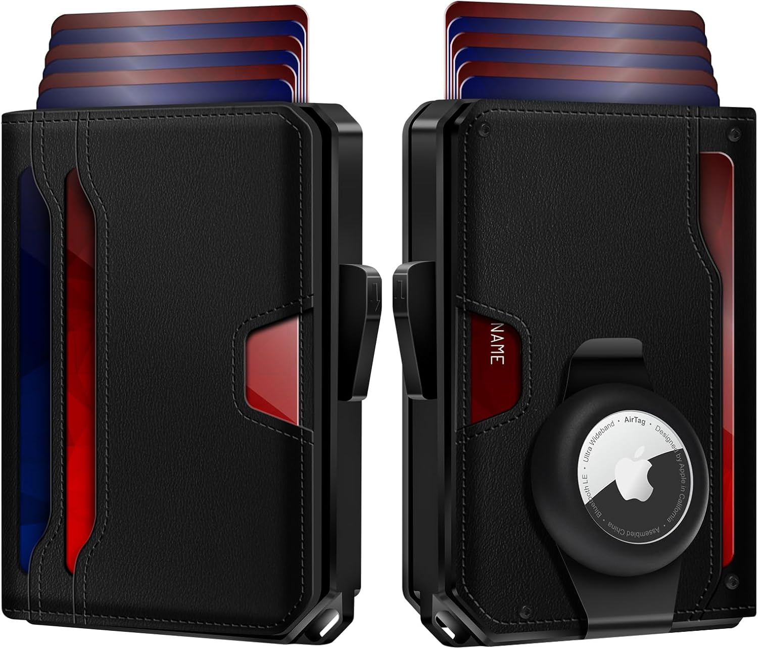 Slim RFID AirTag Wallet for Men – Leather Pop Up Card Holder Clip - Abbycart