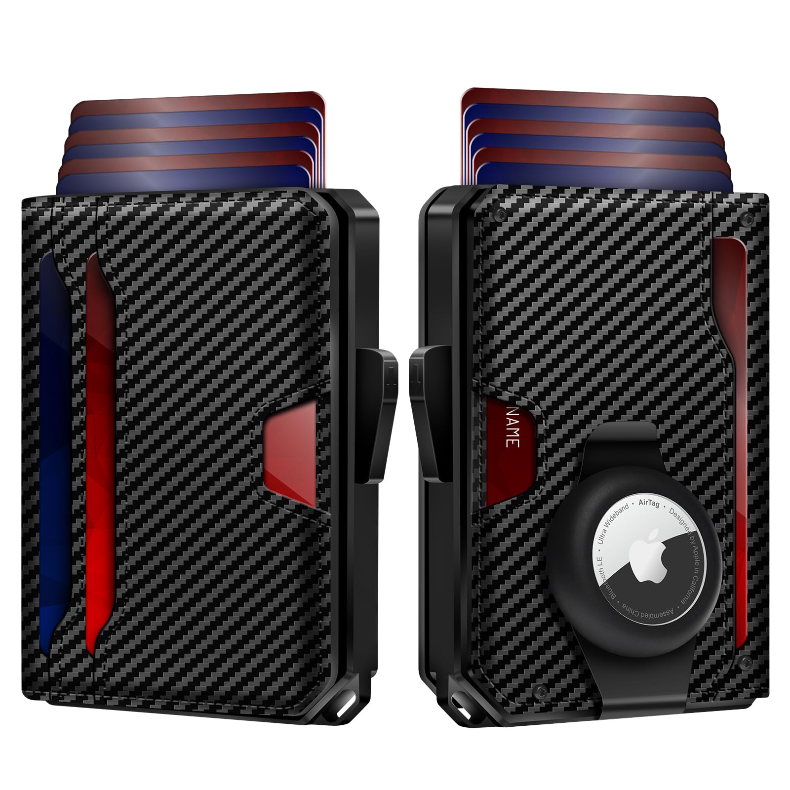 Slim RFID AirTag Wallet for Men – Leather Pop Up Card Holder Clip - Abbycart