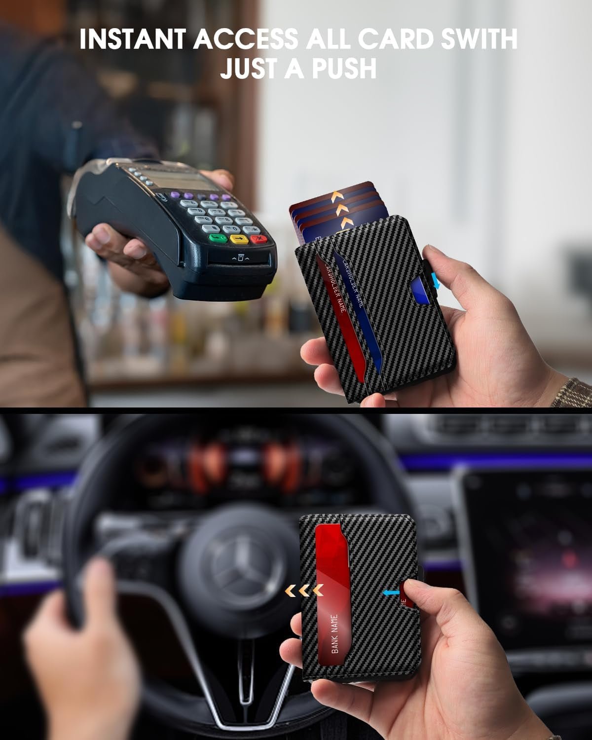 Slim RFID AirTag Wallet for Men | Minimalist Card Holder with Money Clip - Abbycart