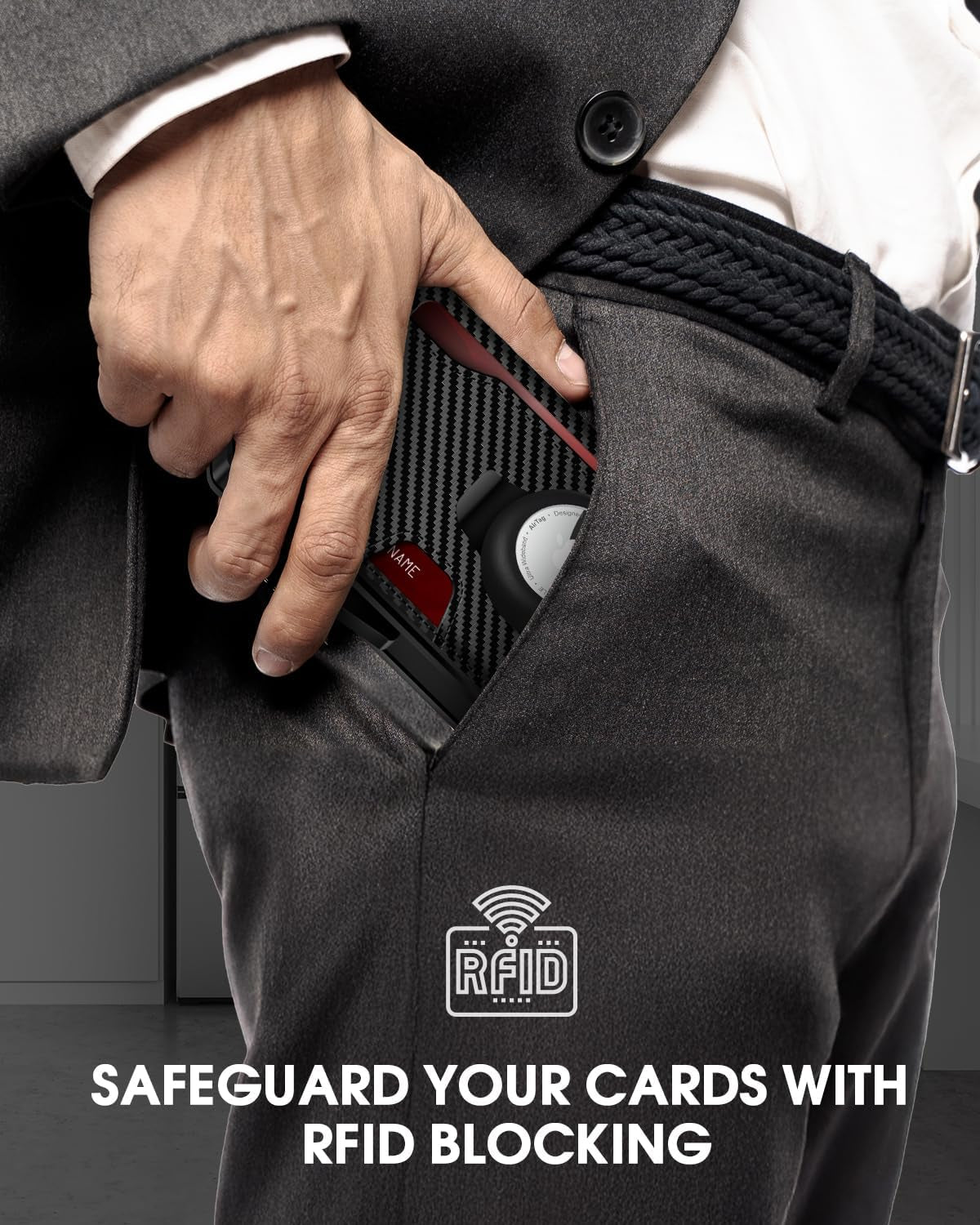 Slim RFID AirTag Wallet for Men | Minimalist Card Holder with Money Clip - Abbycart