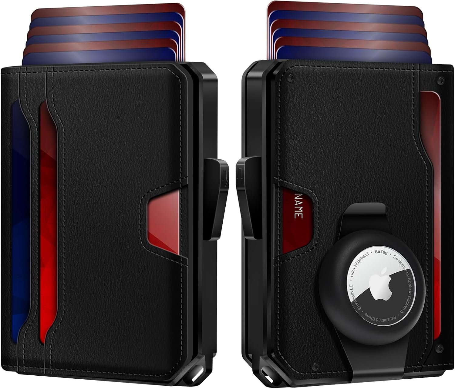 Slim RFID AirTag Wallet for Men | Minimalist Card Holder with Money Clip