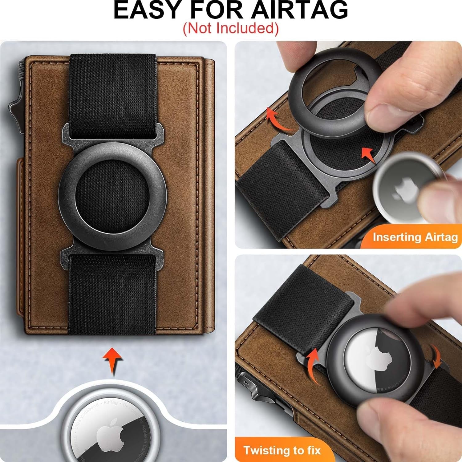 Slim RFID Airtag Wallet for Men – Minimalist Leather Front Pocket Wallet with Pop - Up Card Access - Abbycart