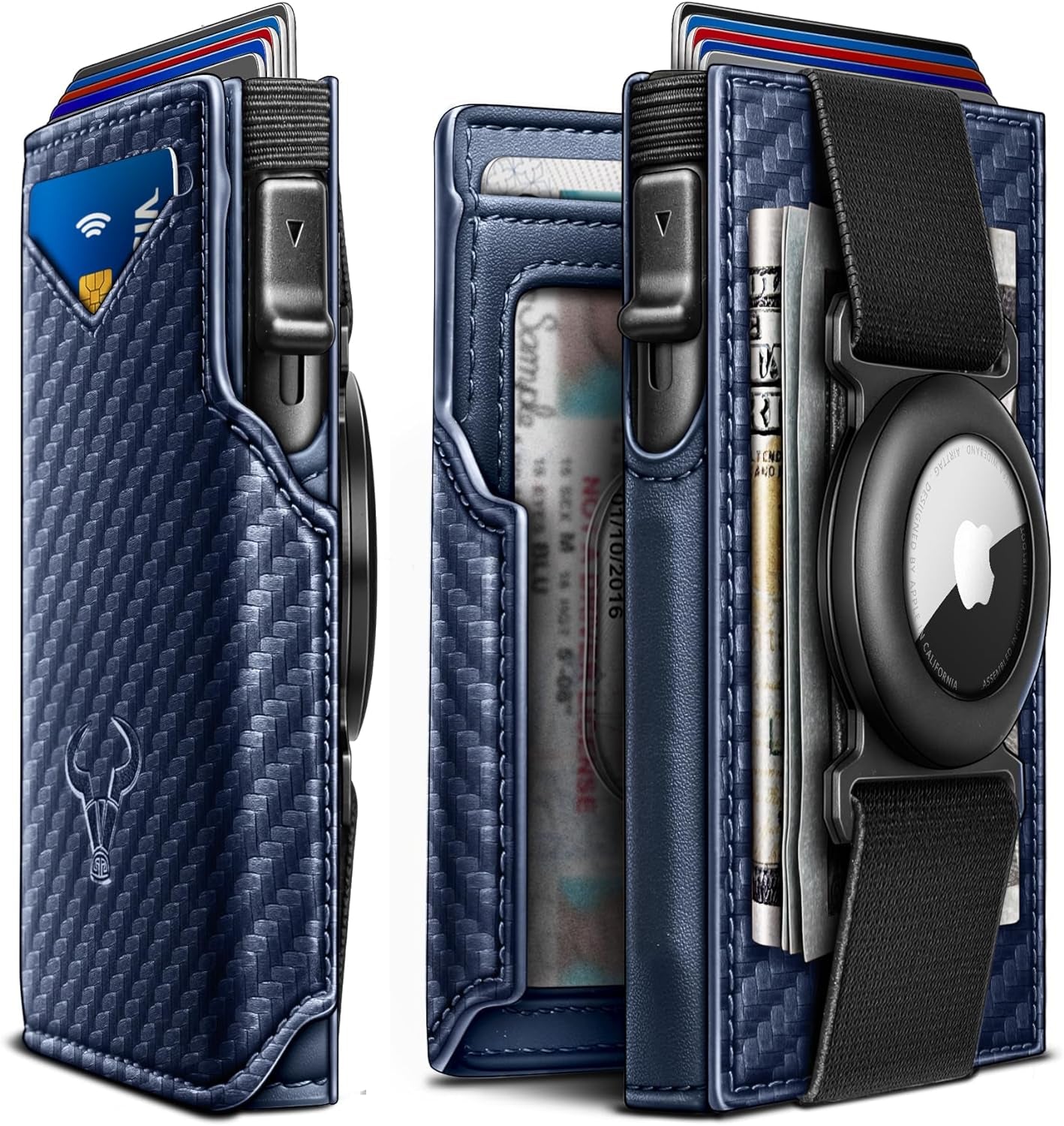 Slim RFID Airtag Wallet for Men – Minimalist Leather Front Pocket Wallet with Pop - Up Card Access - Abbycart