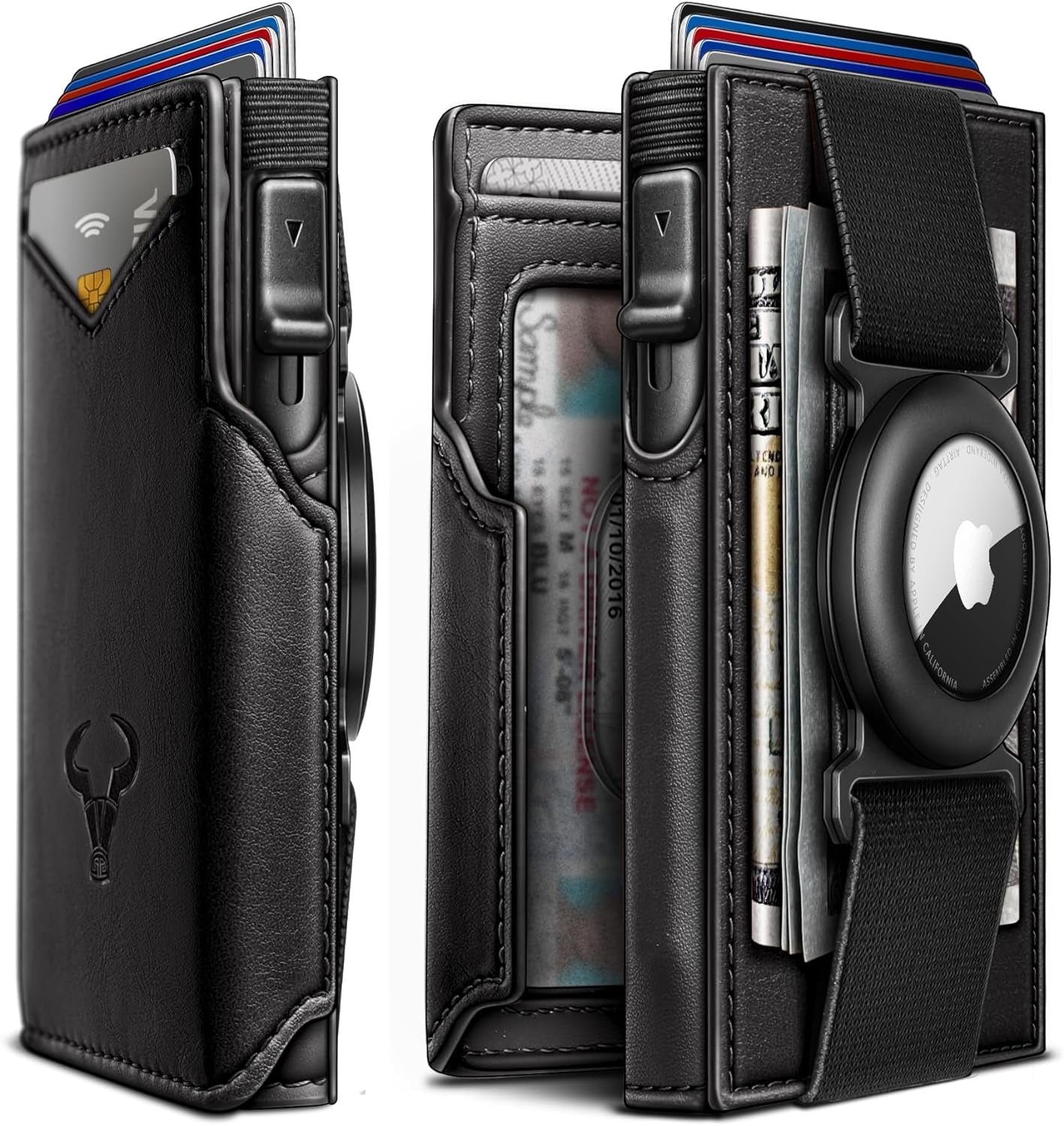 Slim RFID Airtag Wallet for Men – Minimalist Leather Front Pocket Wallet with Pop - Up Card Access - Abbycart