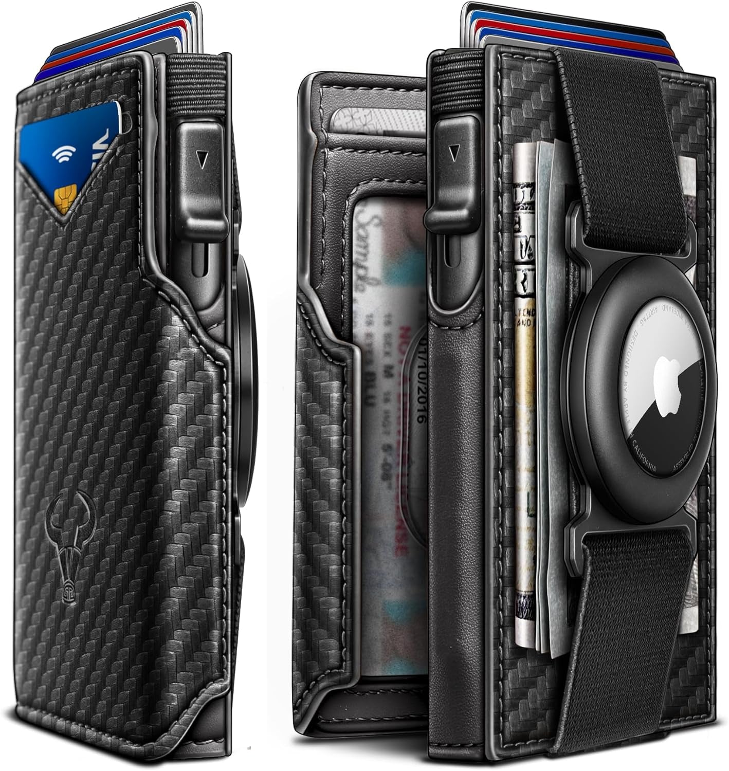 Slim RFID Airtag Wallet for Men – Minimalist Leather Front Pocket Wallet with Pop - Up Card Access - Abbycart