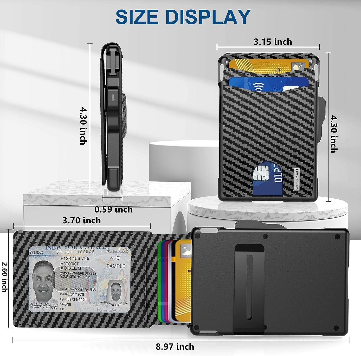Slim RFID Airtag Wallet for Men - Pop-Up Leather Card Holder & Money Clip