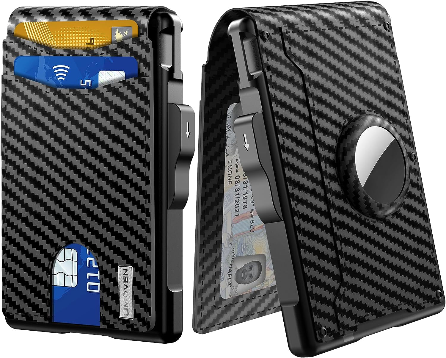 Slim RFID Airtag Wallet for Men - Pop - Up Leather Card Holder & Money Clip - Abbycart