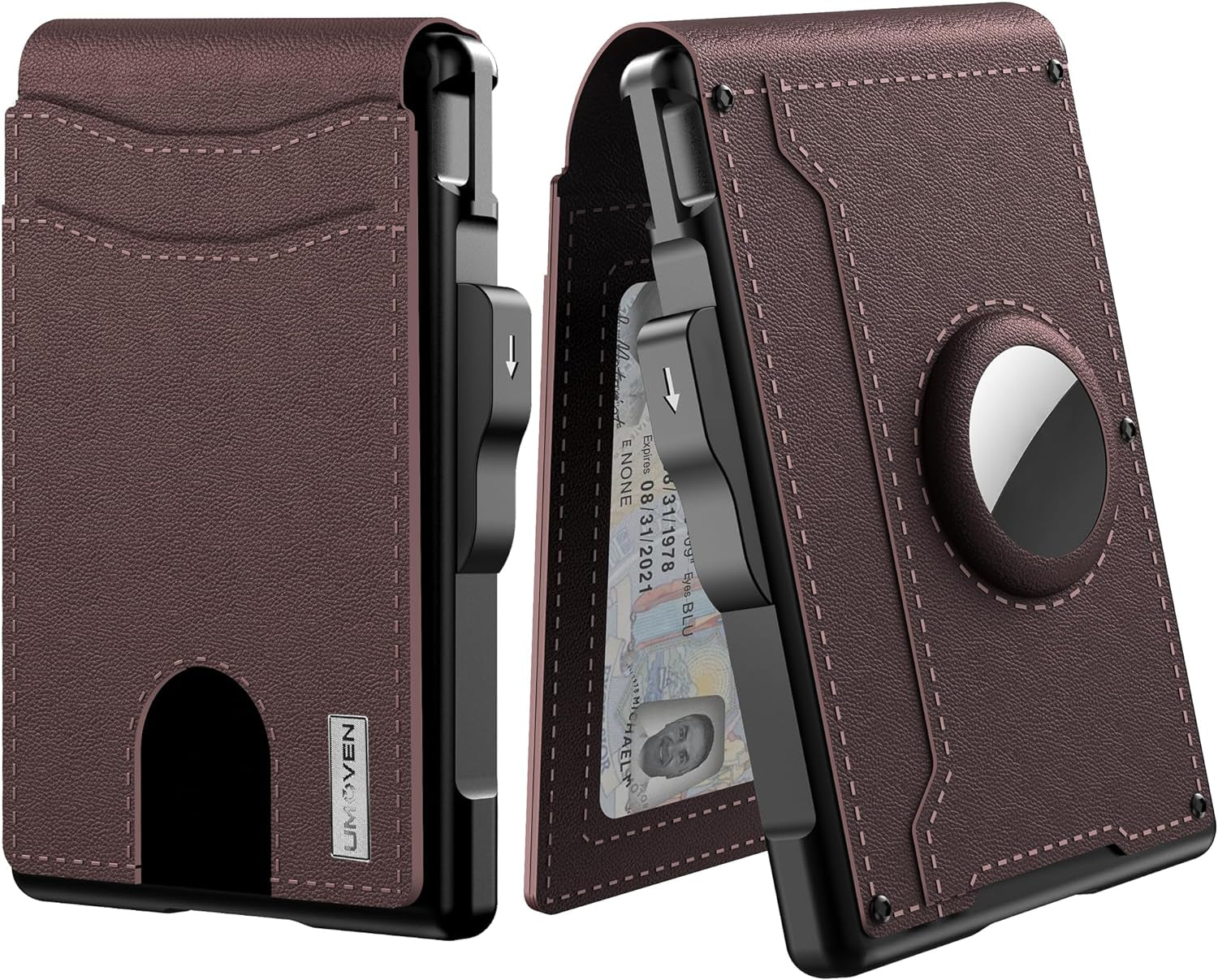 Slim RFID Airtag Wallet for Men - Pop - Up Leather Card Holder & Money Clip - Abbycart