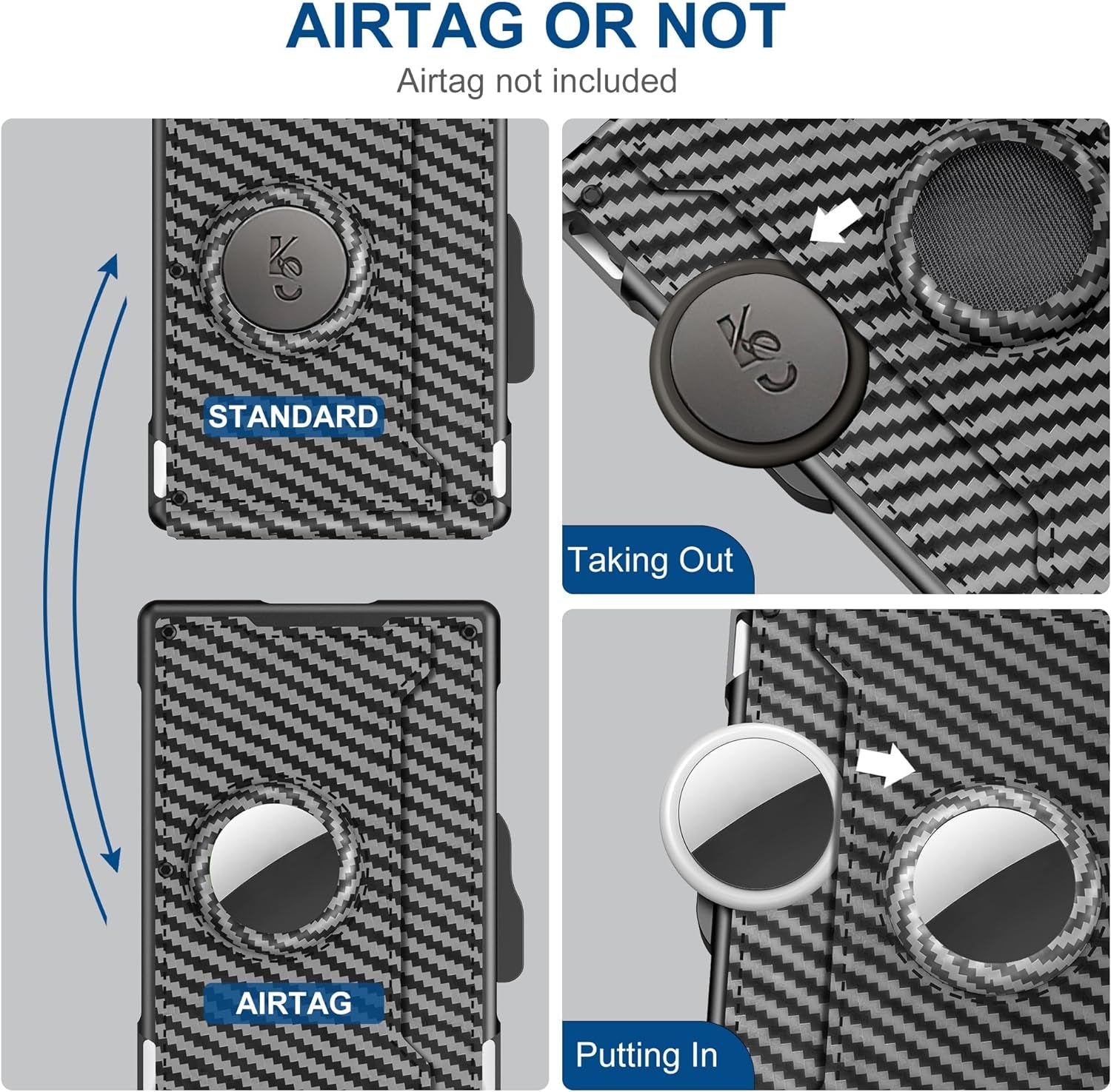 Slim RFID Airtag Wallet for Men - Pop - Up Leather Card Holder & Money Clip - Abbycart