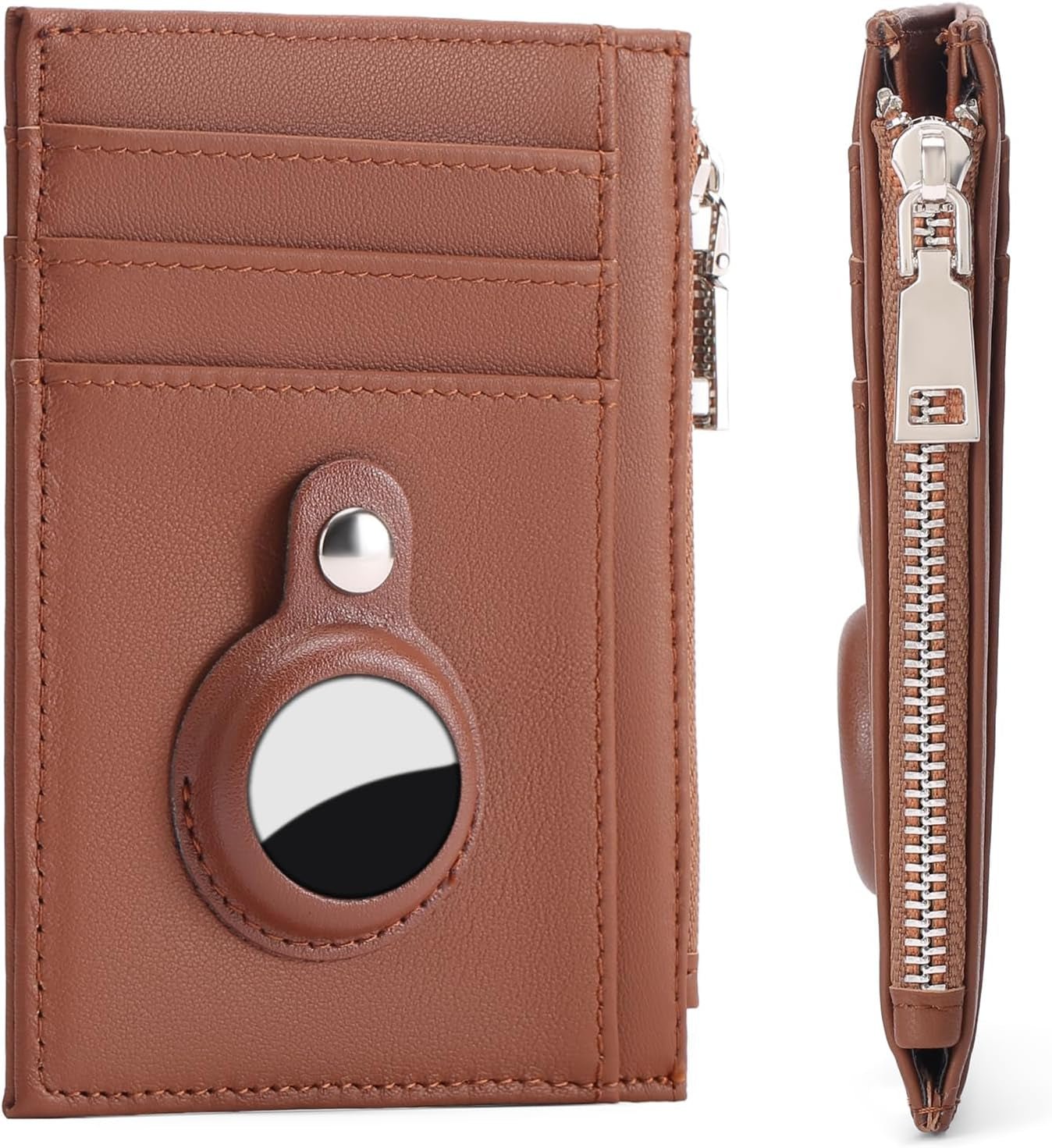 Slim RFID Blocking Airtag Wallet for Men – Genuine Leather, Minimalist Front Pocket Design