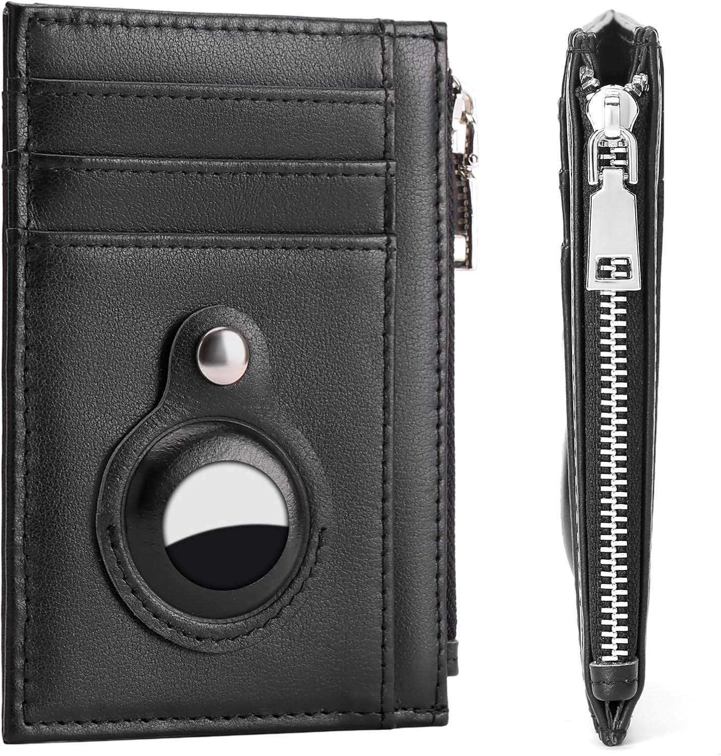 Slim RFID Blocking Airtag Wallet for Men – Genuine Leather, Minimalist Front Pocket Design