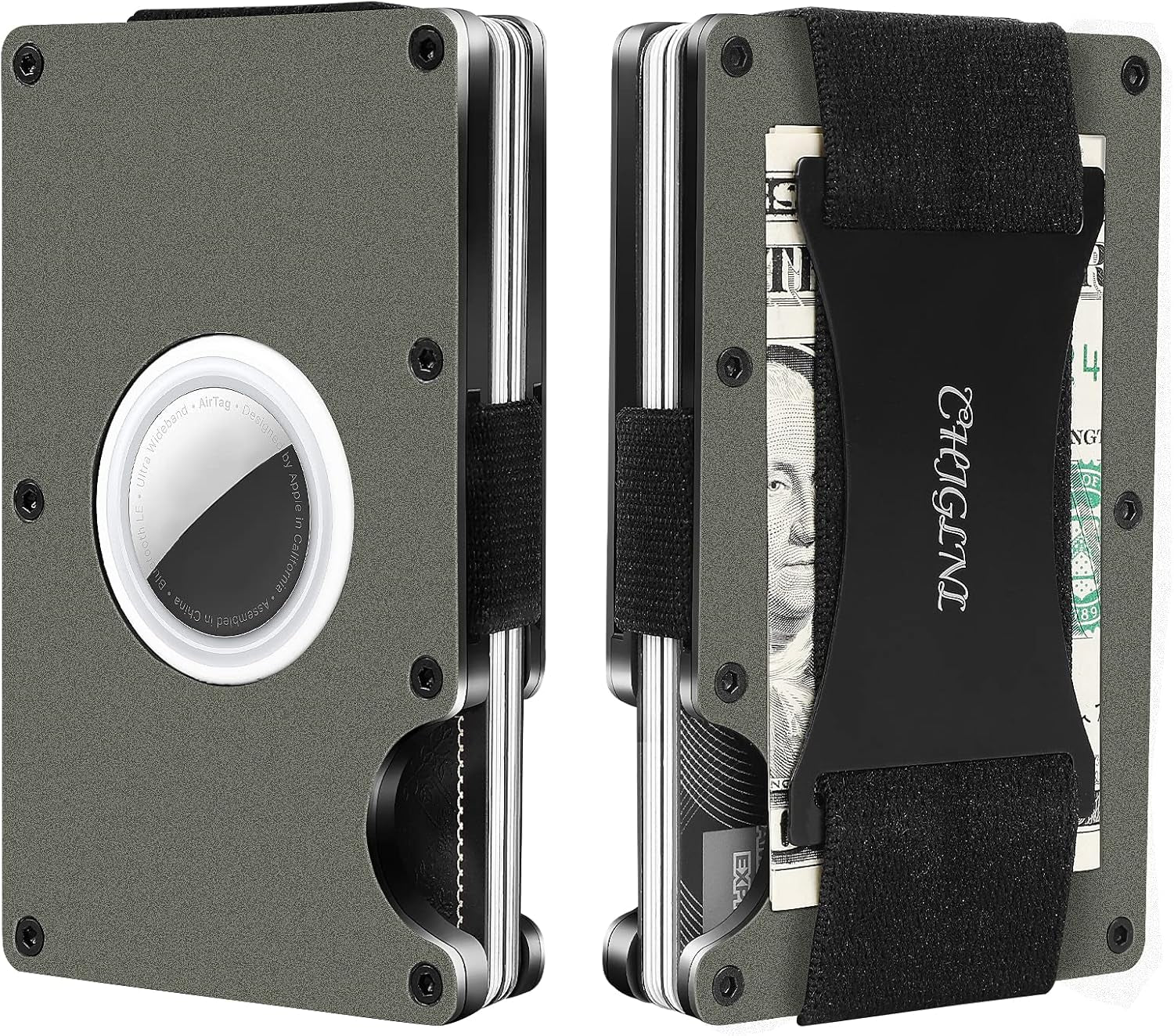 Slim RFID Blocking Airtag Wallet for Men – Metal Wallet with Money Clip - Abbycart