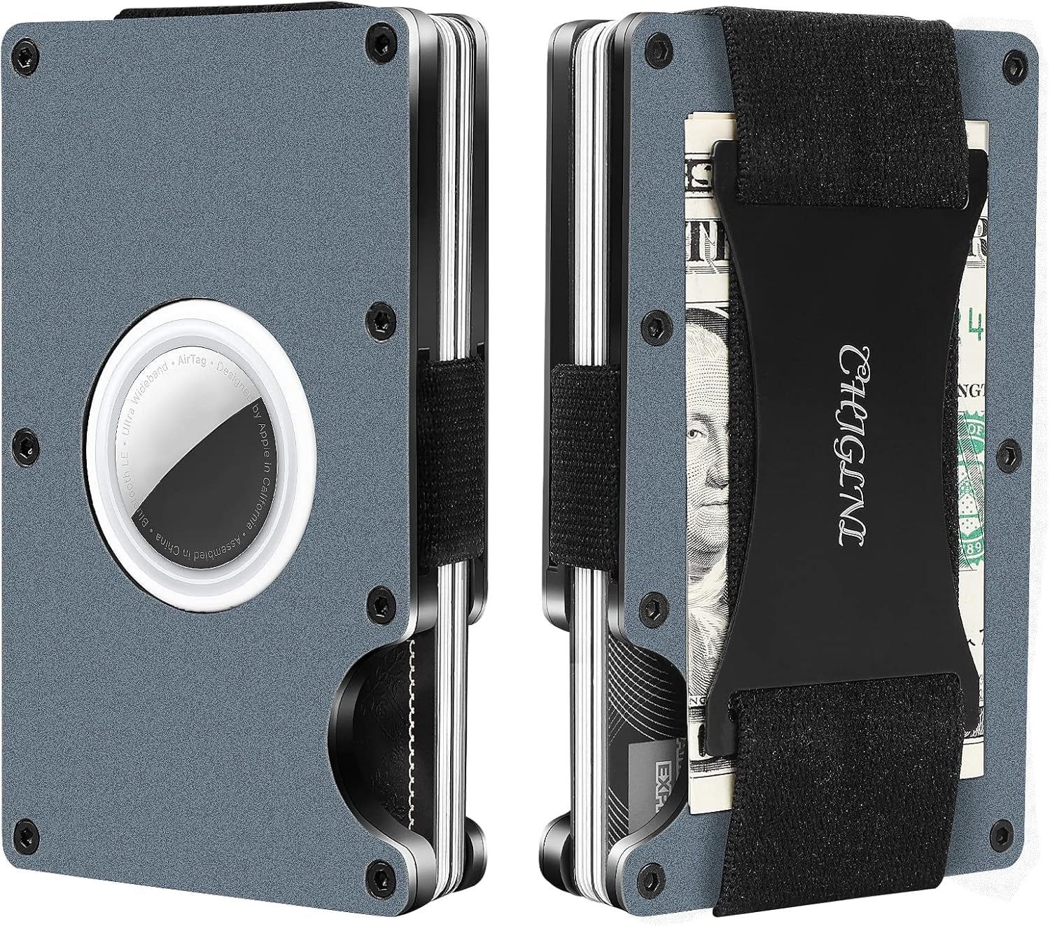 Slim RFID Blocking Airtag Wallet for Men – Metal Wallet with Money Clip - Abbycart