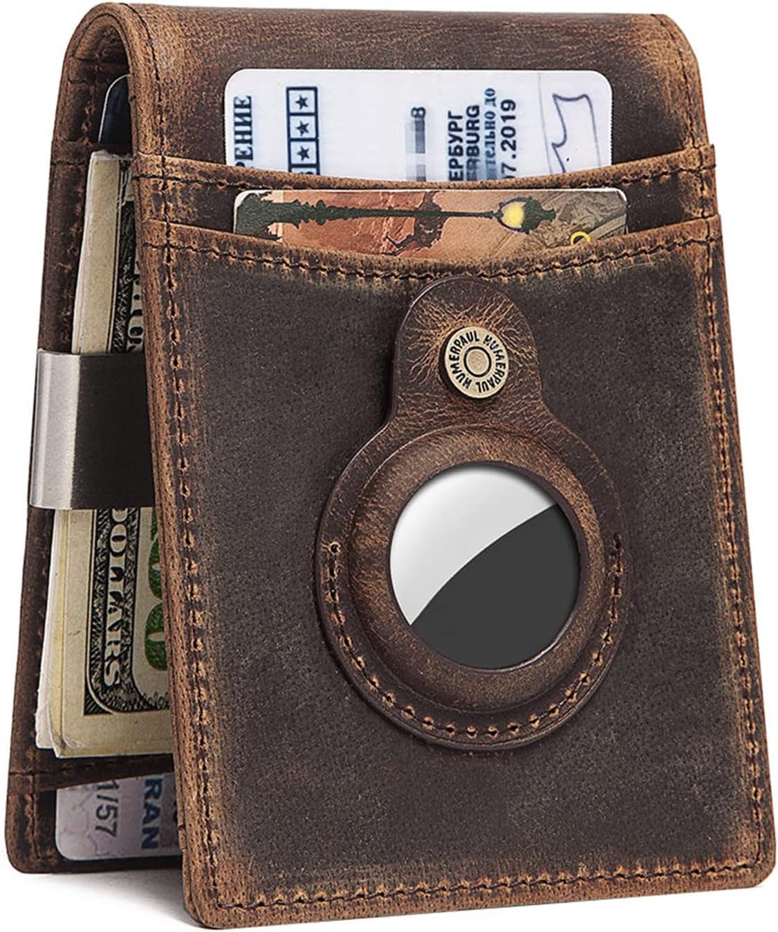 Slim RFID Blocking Airtag Wallet for Men – Minimalist Bifold with Money Clip & Card Holder - Abbycart