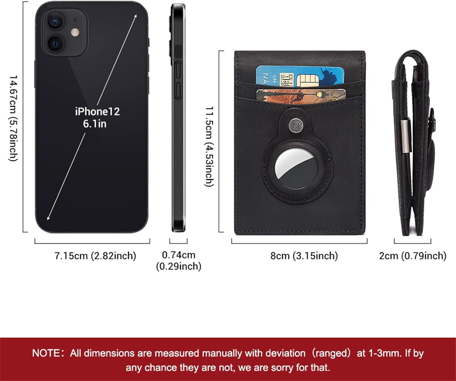 Slim RFID Blocking Airtag Wallet for Men – Minimalist Bifold with Money Clip & Card Holder - Abbycart