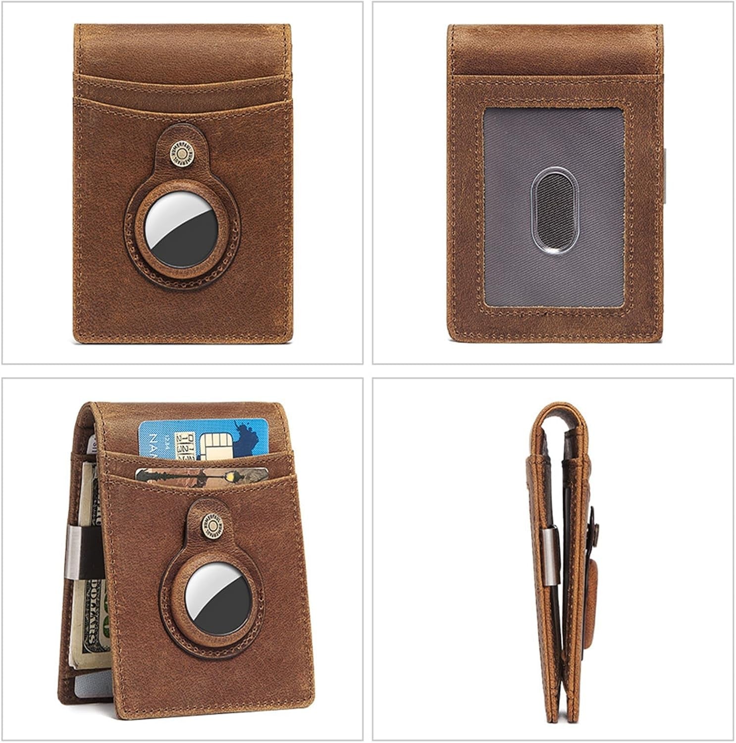 Slim RFID Blocking Airtag Wallet for Men – Minimalist Bifold with Money Clip & Card Holder - Abbycart