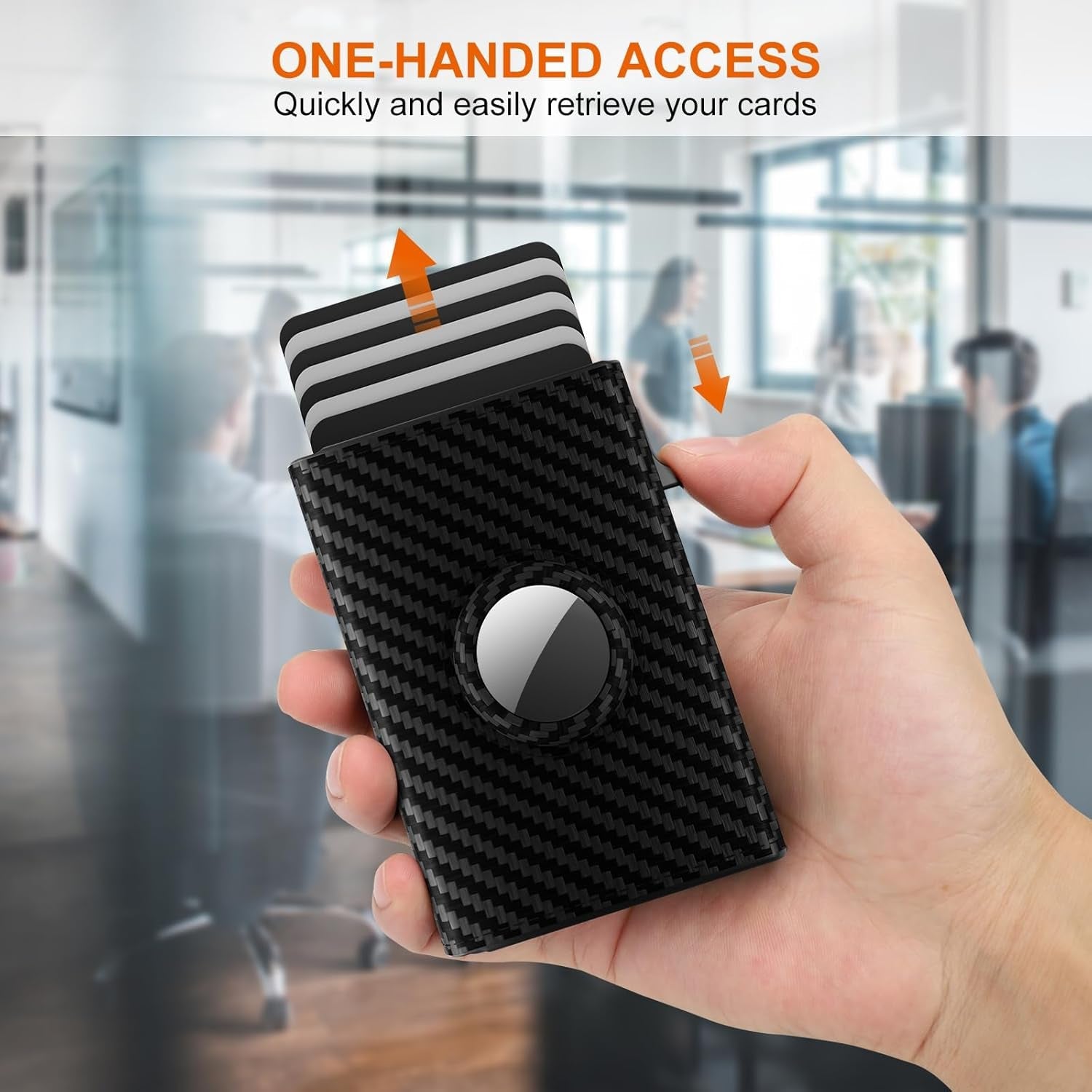 Slim RFID Blocking Airtag Wallet for Men – Minimalist Leather Pop - Up Card Holder - Abbycart