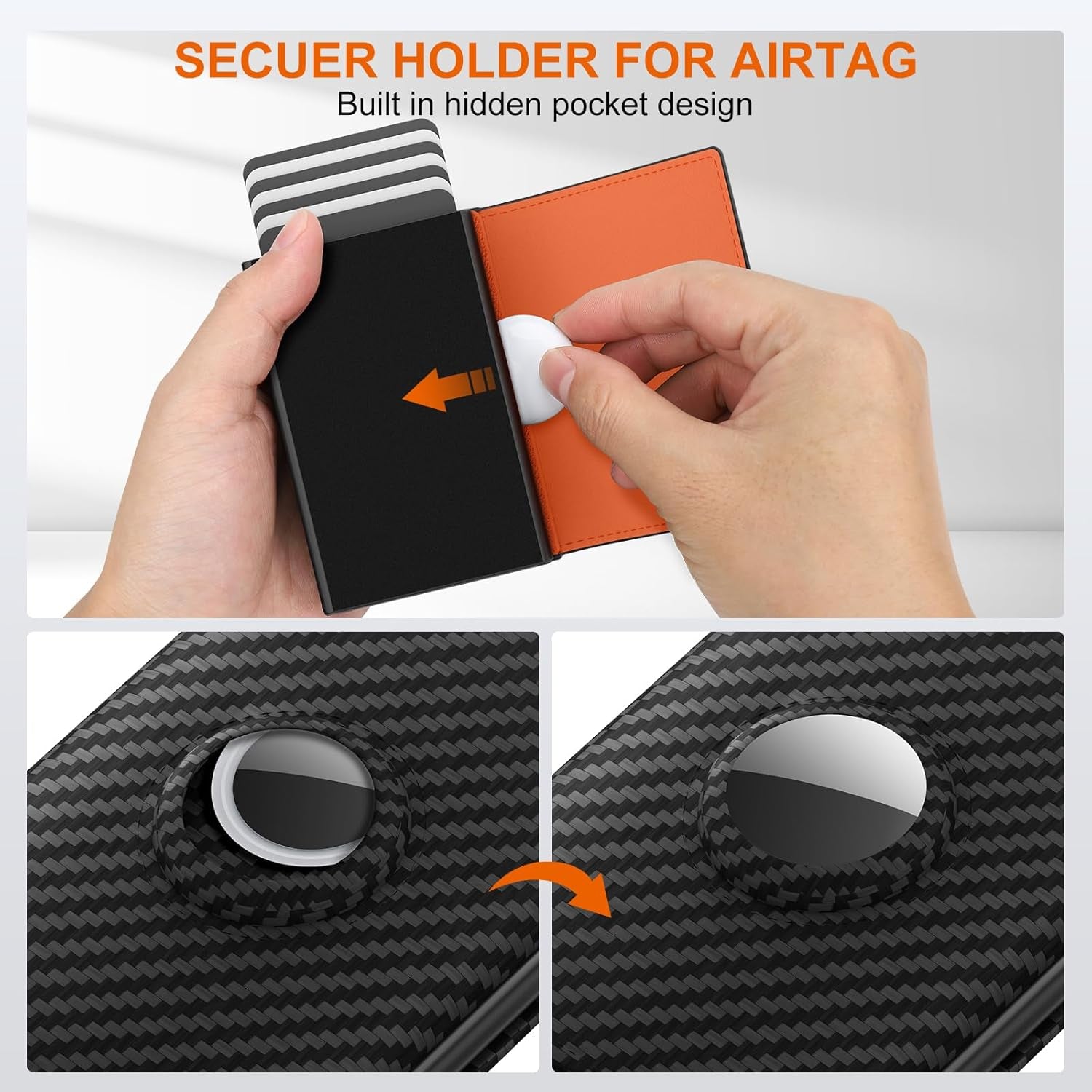 Slim RFID Blocking Airtag Wallet for Men – Minimalist Leather Pop - Up Card Holder - Abbycart