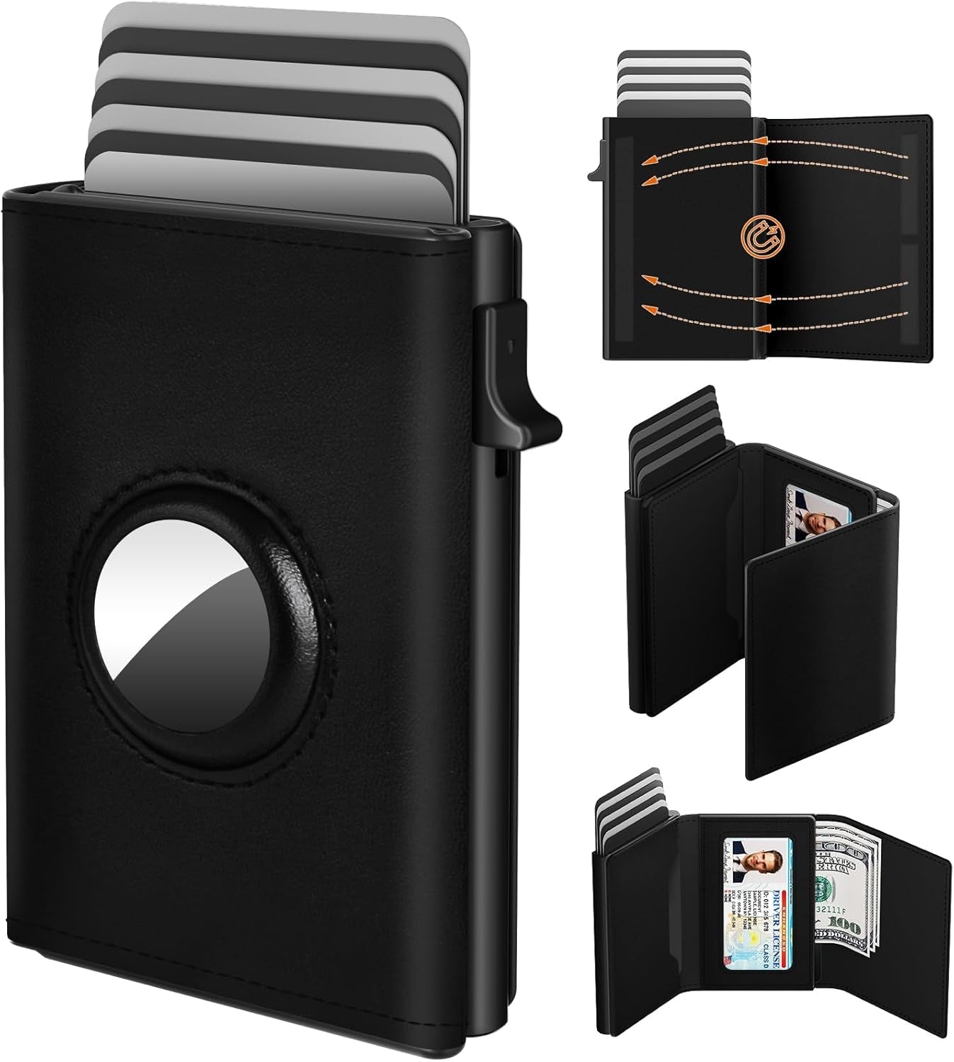 Slim RFID Blocking Airtag Wallet for Men – Minimalist Leather Pop - Up Card Holder - Abbycart