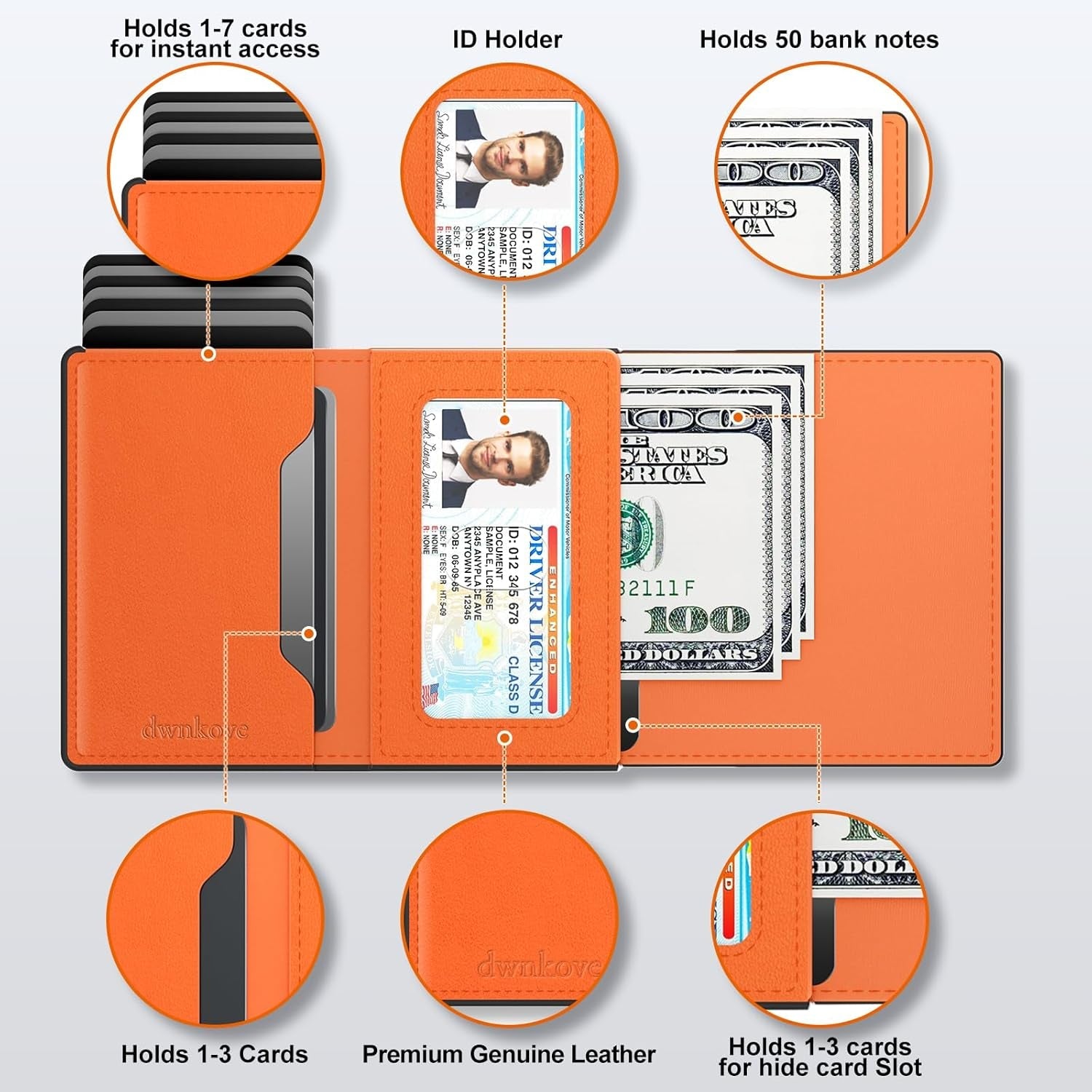 Slim RFID Blocking Airtag Wallet for Men – Minimalist Leather Pop - Up Card Holder - Abbycart