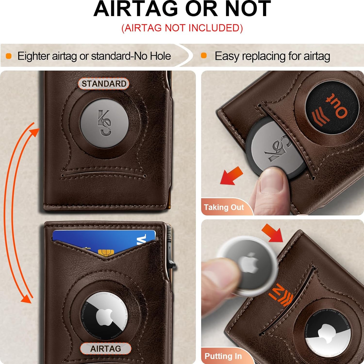 Slim RFID Blocking Airtag Wallet for Men – Minimalist Leather Wallet with Money Clip - Abbycart