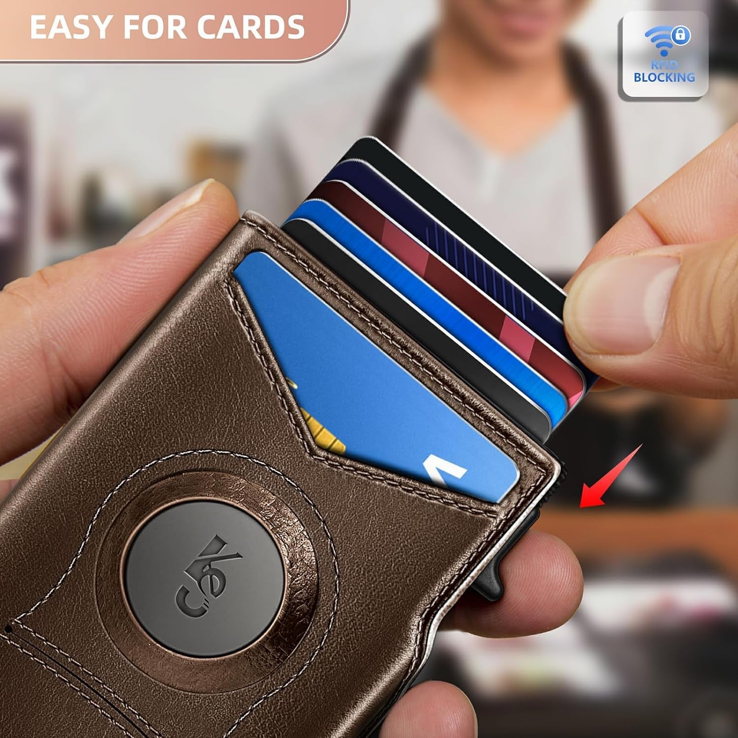 Slim RFID Blocking Airtag Wallet for Men – Minimalist Leather Wallet with Money Clip - Abbycart