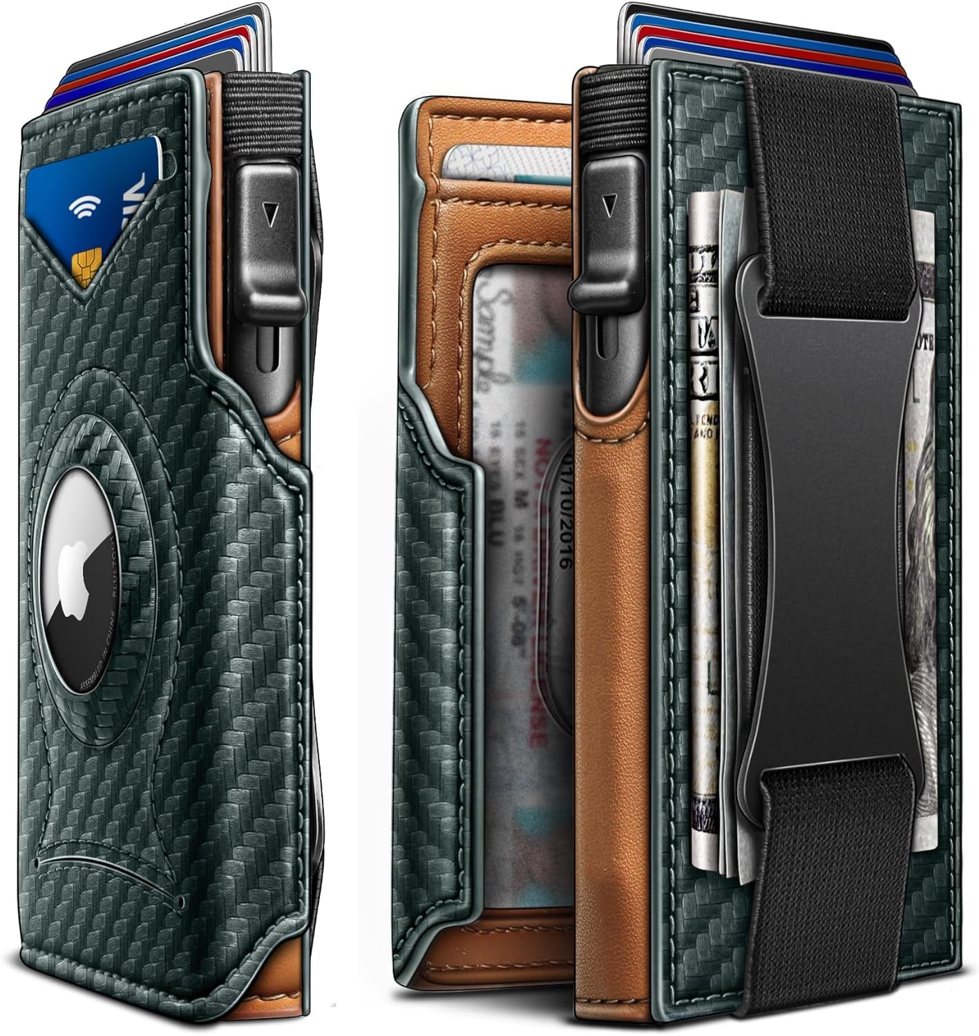 Slim RFID Blocking Airtag Wallet for Men – Minimalist Leather Wallet with Money Clip - Abbycart