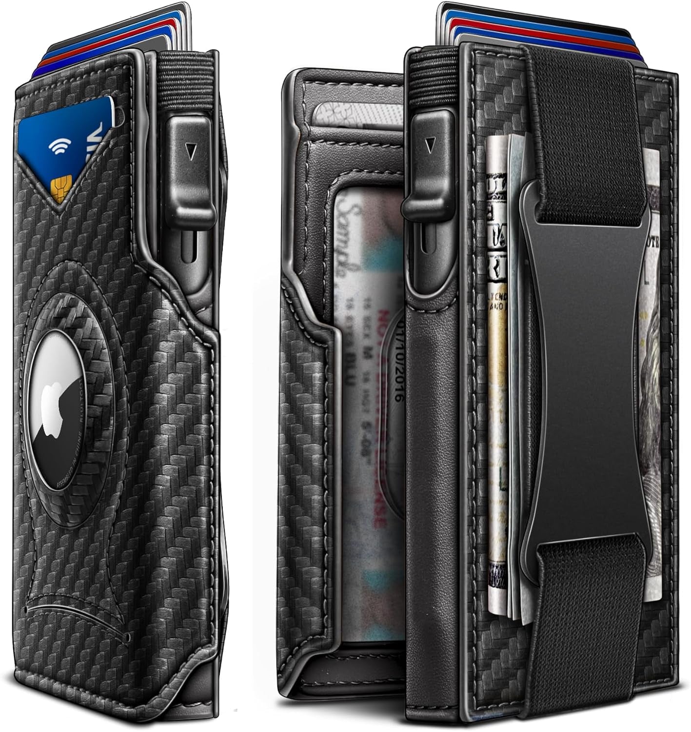 Slim RFID Blocking Airtag Wallet for Men – Minimalist Leather Wallet with Money Clip - Abbycart