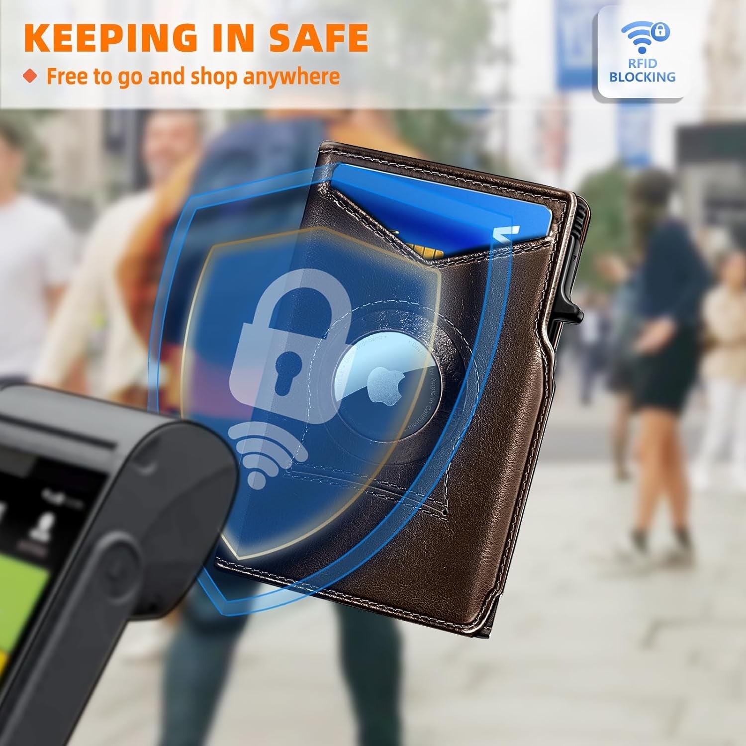 Slim RFID Blocking Airtag Wallet for Men – Minimalist Leather Wallet with Money Clip - Abbycart