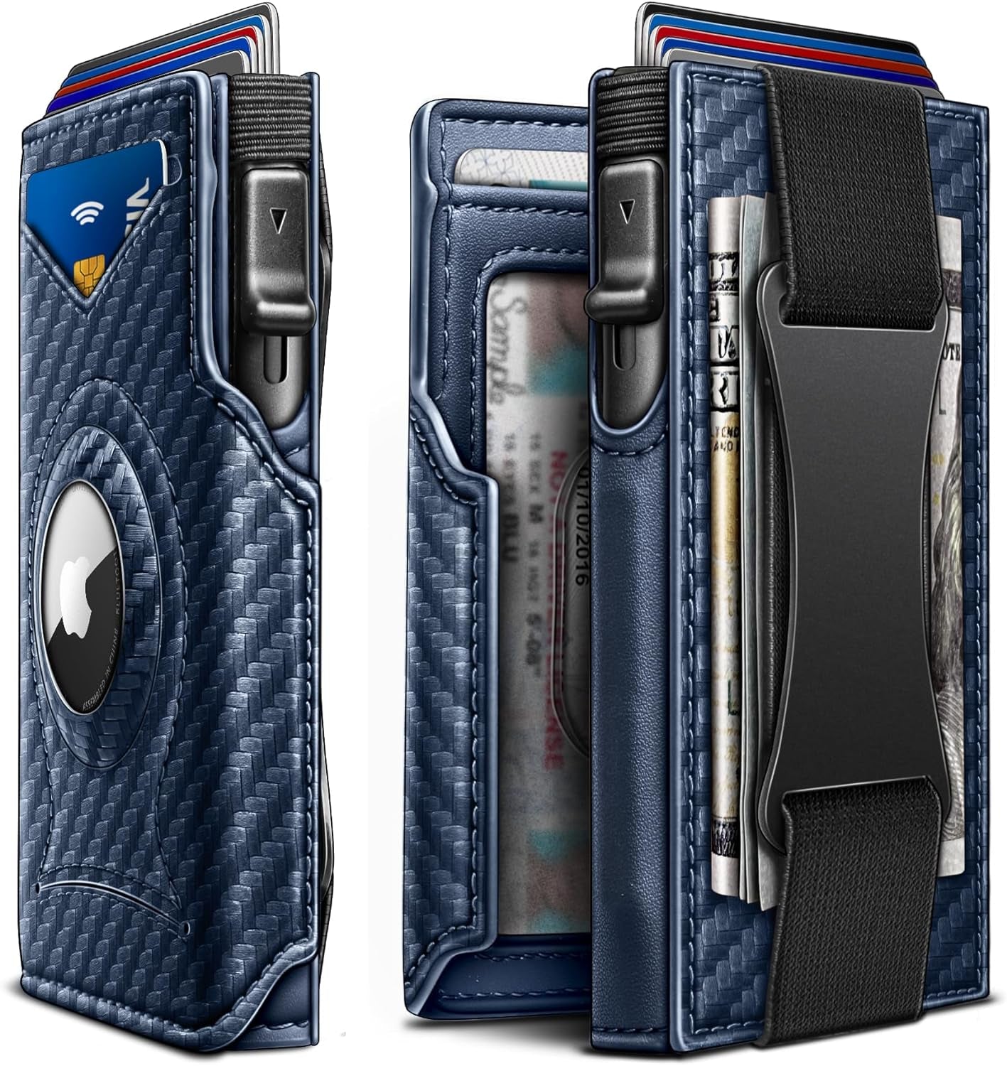 Slim RFID Blocking Airtag Wallet for Men – Minimalist Leather Wallet with Money Clip - Abbycart