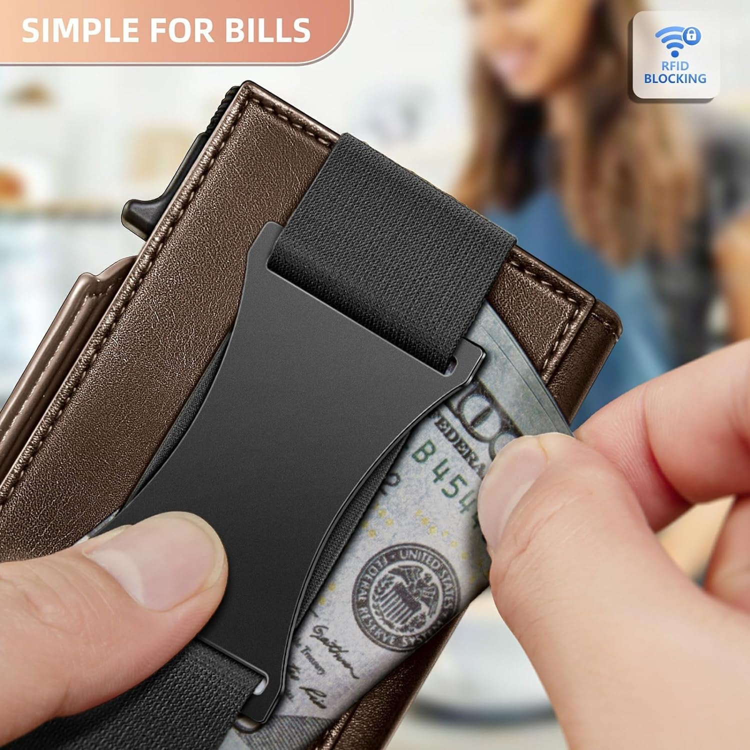 Slim RFID Blocking Airtag Wallet for Men – Minimalist Leather Wallet with Money Clip - Abbycart