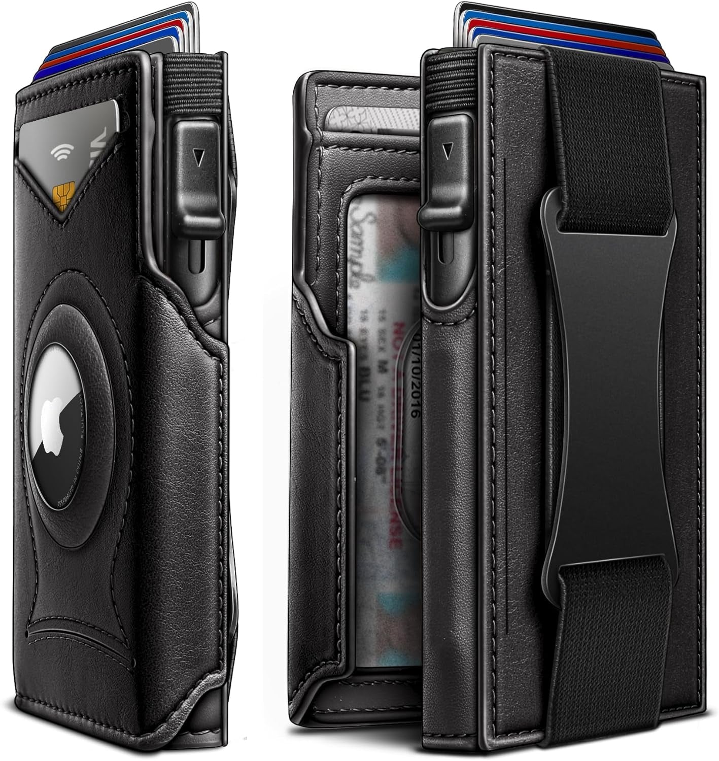 Slim RFID Blocking Airtag Wallet for Men – Minimalist Leather Wallet with Money Clip - Abbycart