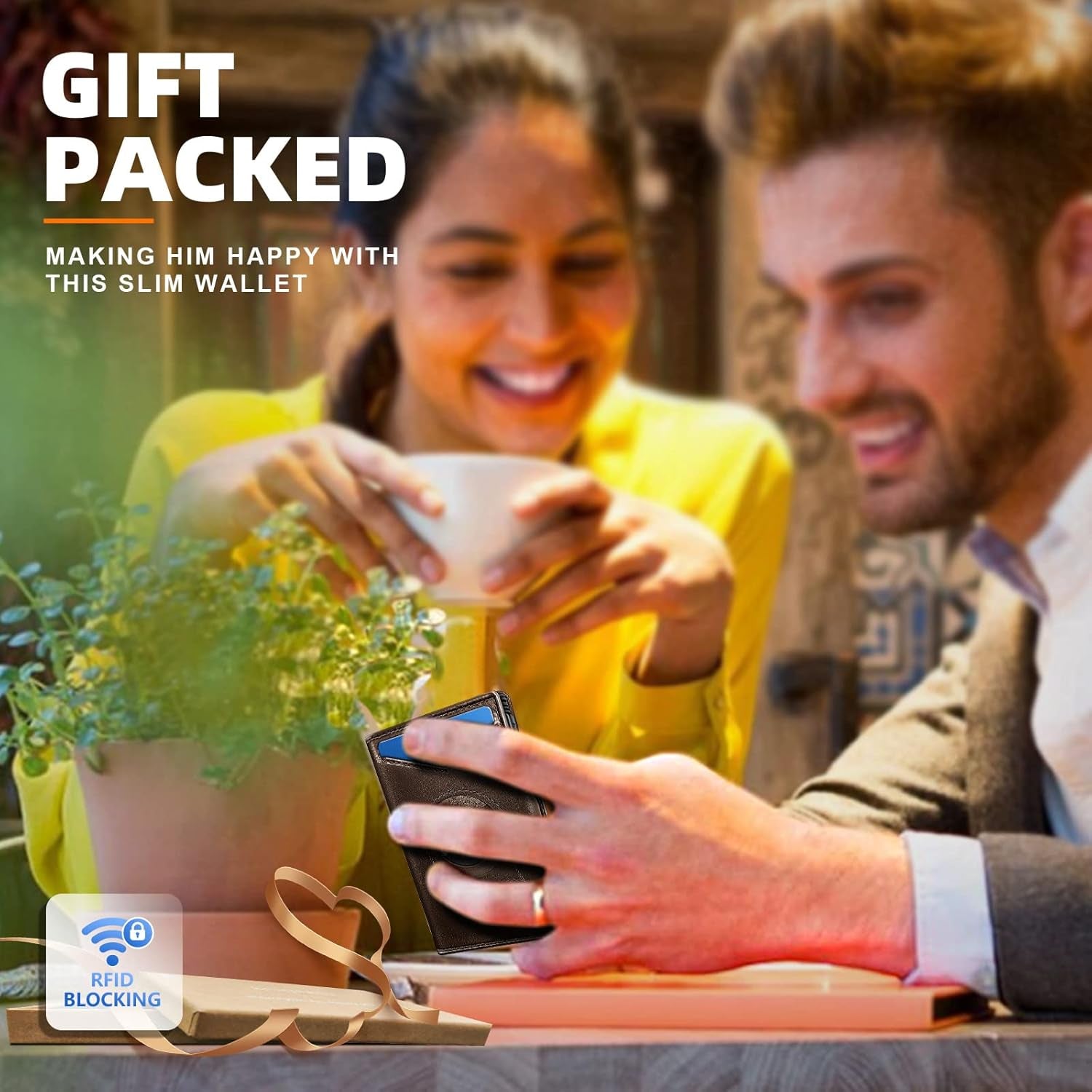 Slim RFID Blocking Airtag Wallet for Men – Minimalist Leather Wallet with Money Clip - Abbycart