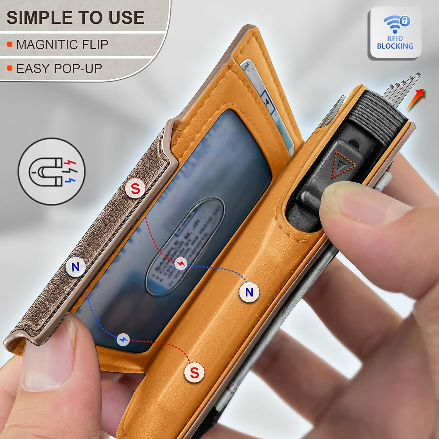 Slim RFID Blocking Airtag Wallet for Men – Minimalist Leather Wallet with Money Clip - Abbycart