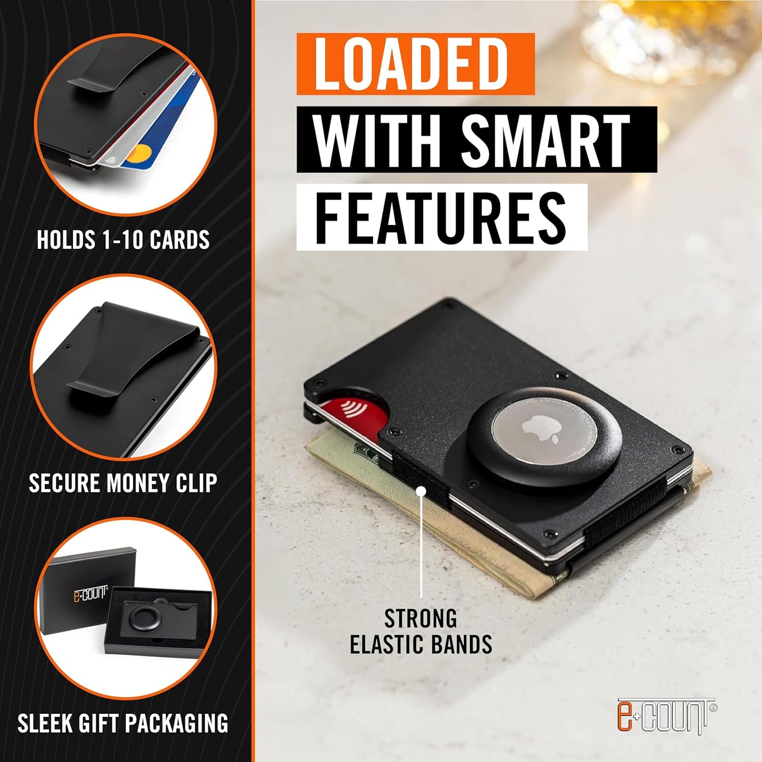 Slim RFID Blocking AirTag Wallet – Minimalist Aluminum Wallet with Money Clip - Abbycart