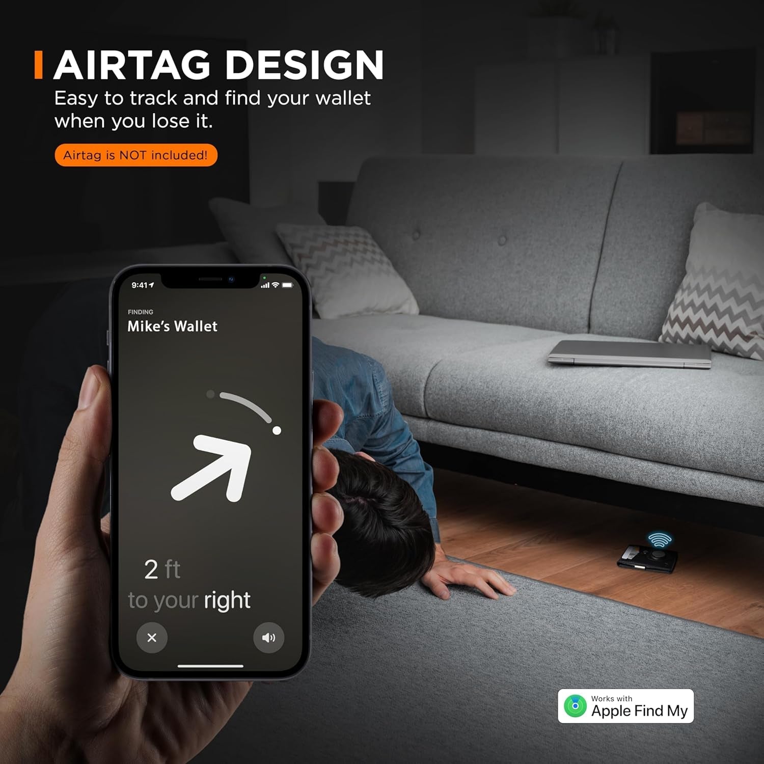 Slim RFID Blocking Leather Money Clip Wallet for Men with AirTag Holder – Minimalist Front Pocket Design, 11 Card Slots - Abbycart