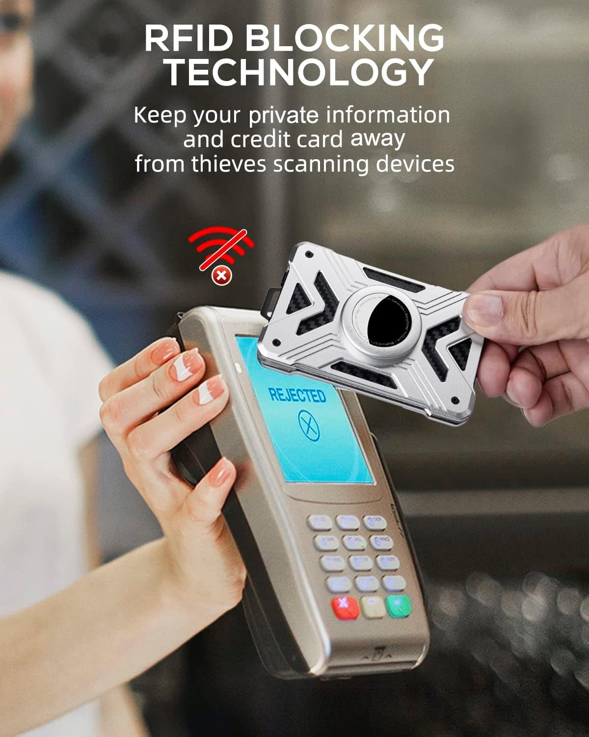 Slim RFID - Blocking Wallet for Men – Minimalist Airtag Holder with Money Clip - Abbycart