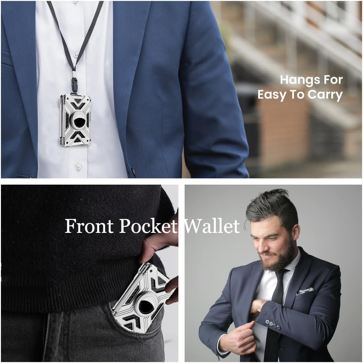 Slim RFID - Blocking Wallet for Men – Minimalist Airtag Holder with Money Clip - Abbycart