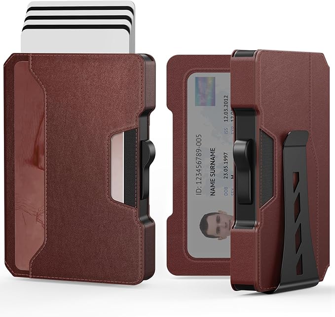 Slim RFID Blocking Wallet for Men – Minimalist Aluminum Wallet with Money Clip & Pop - Up Card Holder - Abbycart