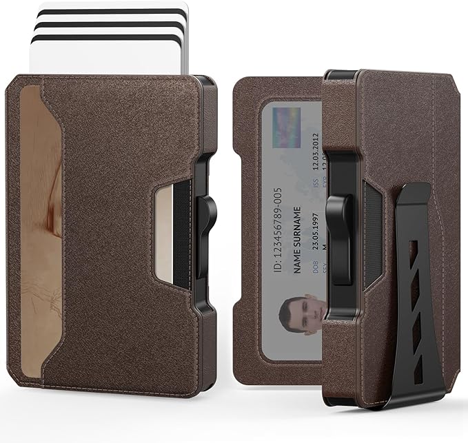 Slim RFID Blocking Wallet for Men – Minimalist Aluminum Wallet with Money Clip & Pop - Up Card Holder - Abbycart